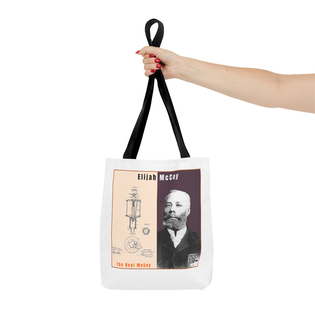 Defend Black Memories: Elijah McCoy Historical Portrait AOP Tote Bag