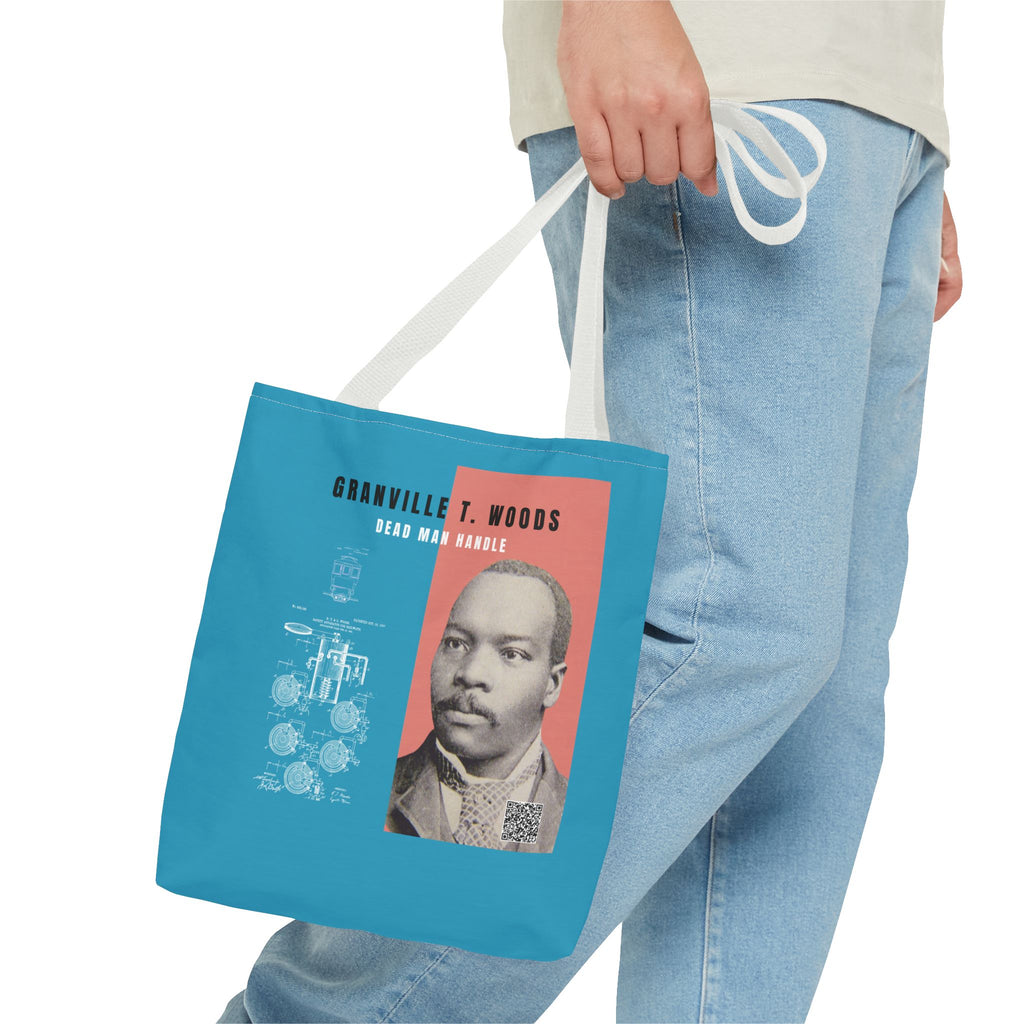 Granville T. Woods Historical Portrait Tote Bag (Turquoise)