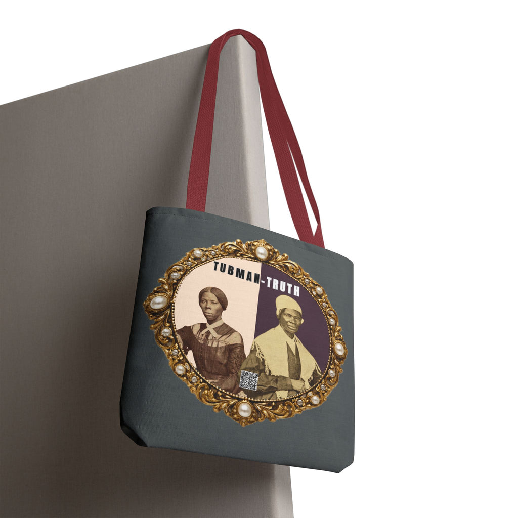 Tubman-Truth Brooch Graphic Tote Bag (Dark grey)