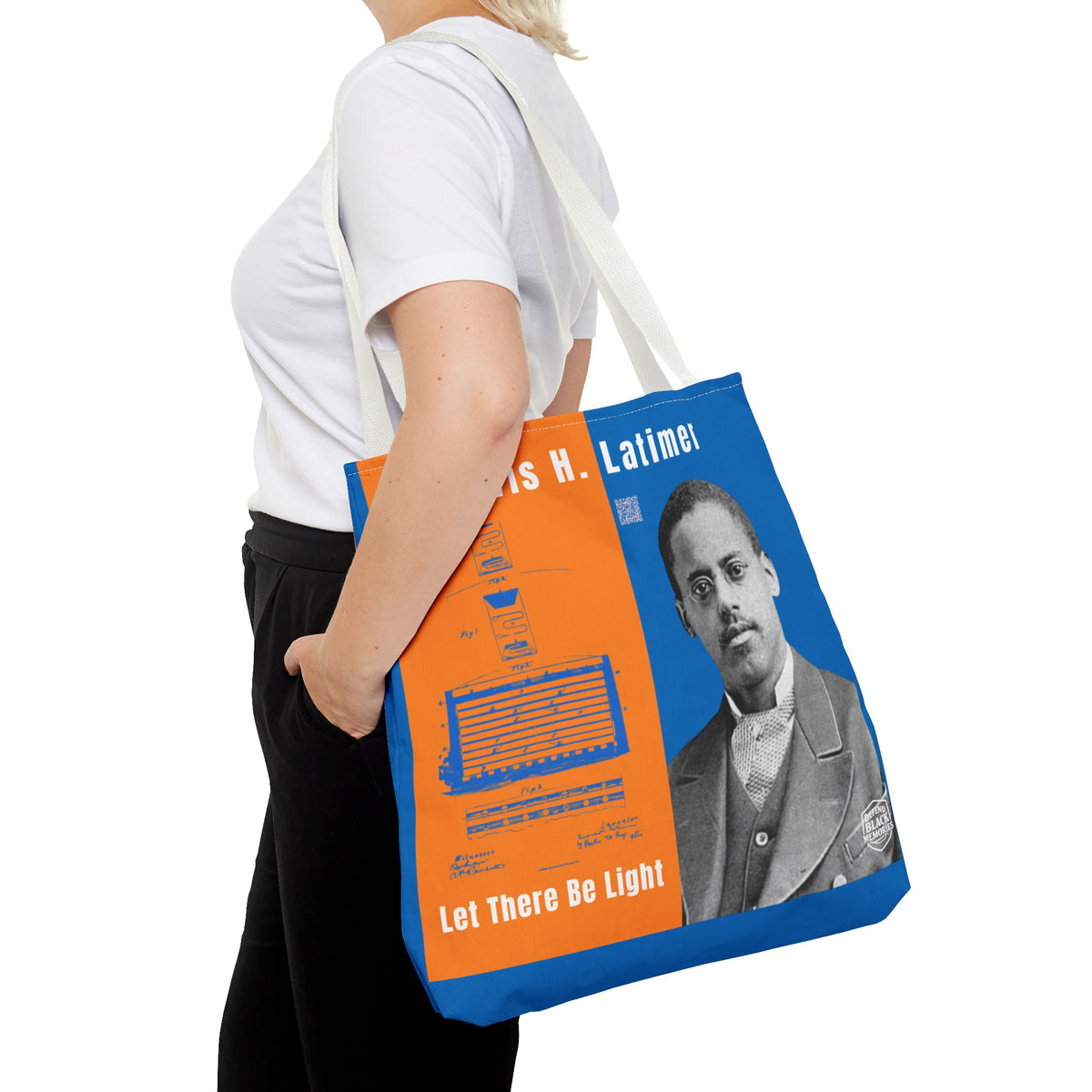 Lewis H. Latimer, Historical Portrait Tote Bag (Double Side City Champs Blue)