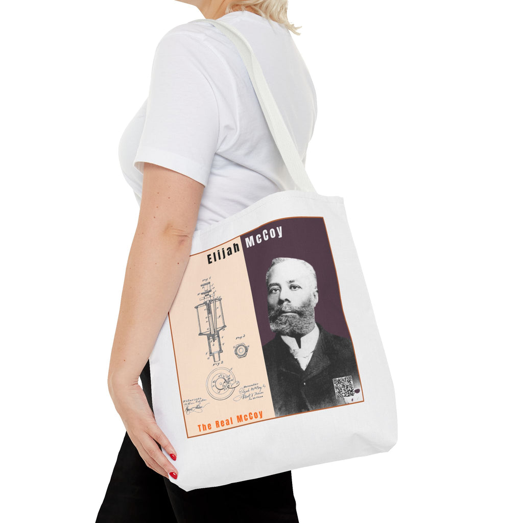 Defend Black Memories: Elijah McCoy Historical Portrait AOP Tote Bag