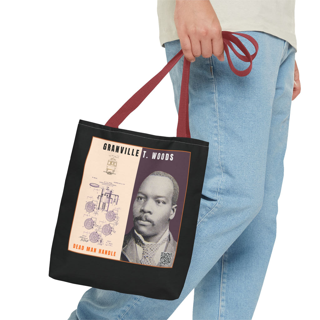 Granville T. Woods Historical Portrait Tote Bag (Black)