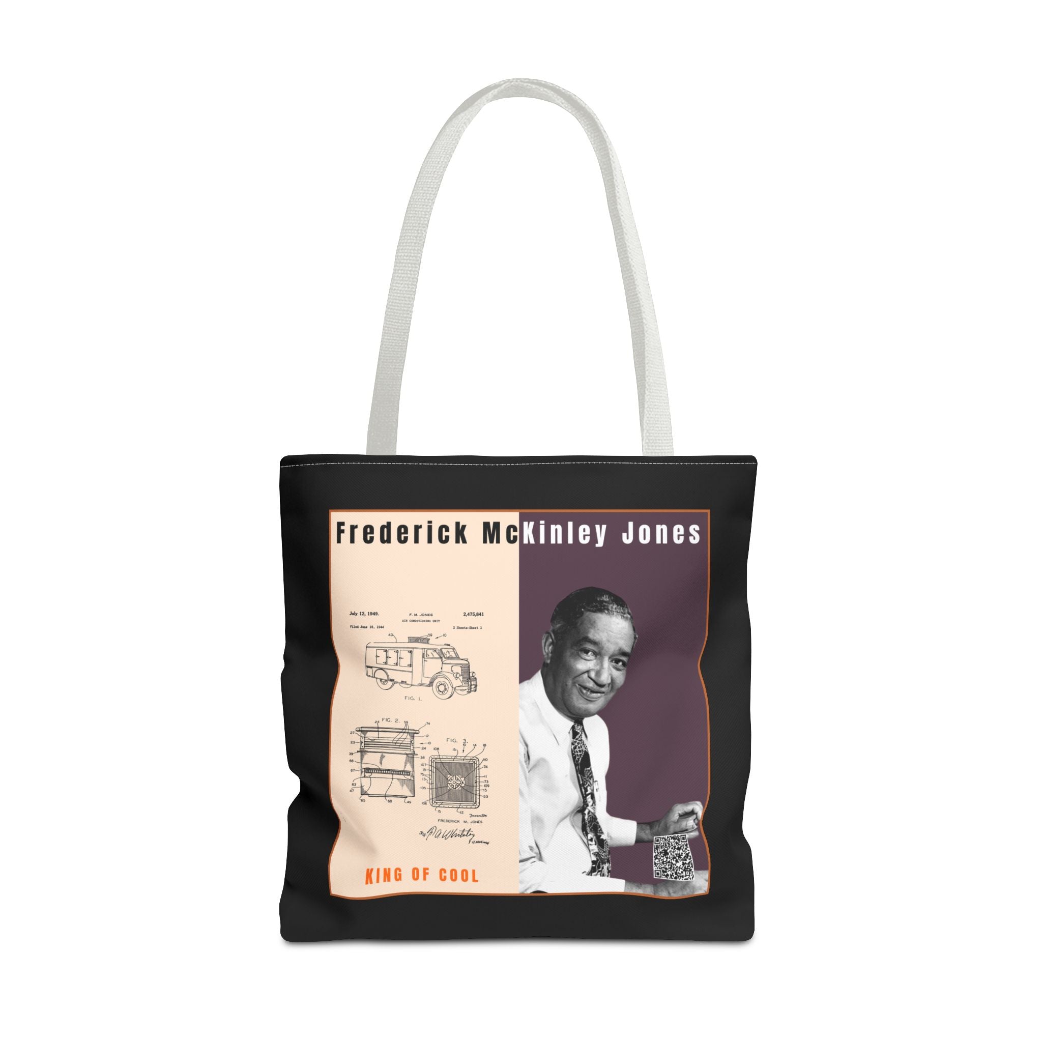 Frederick McKinley Jones, Historical Portrait Tote Bag (Black)