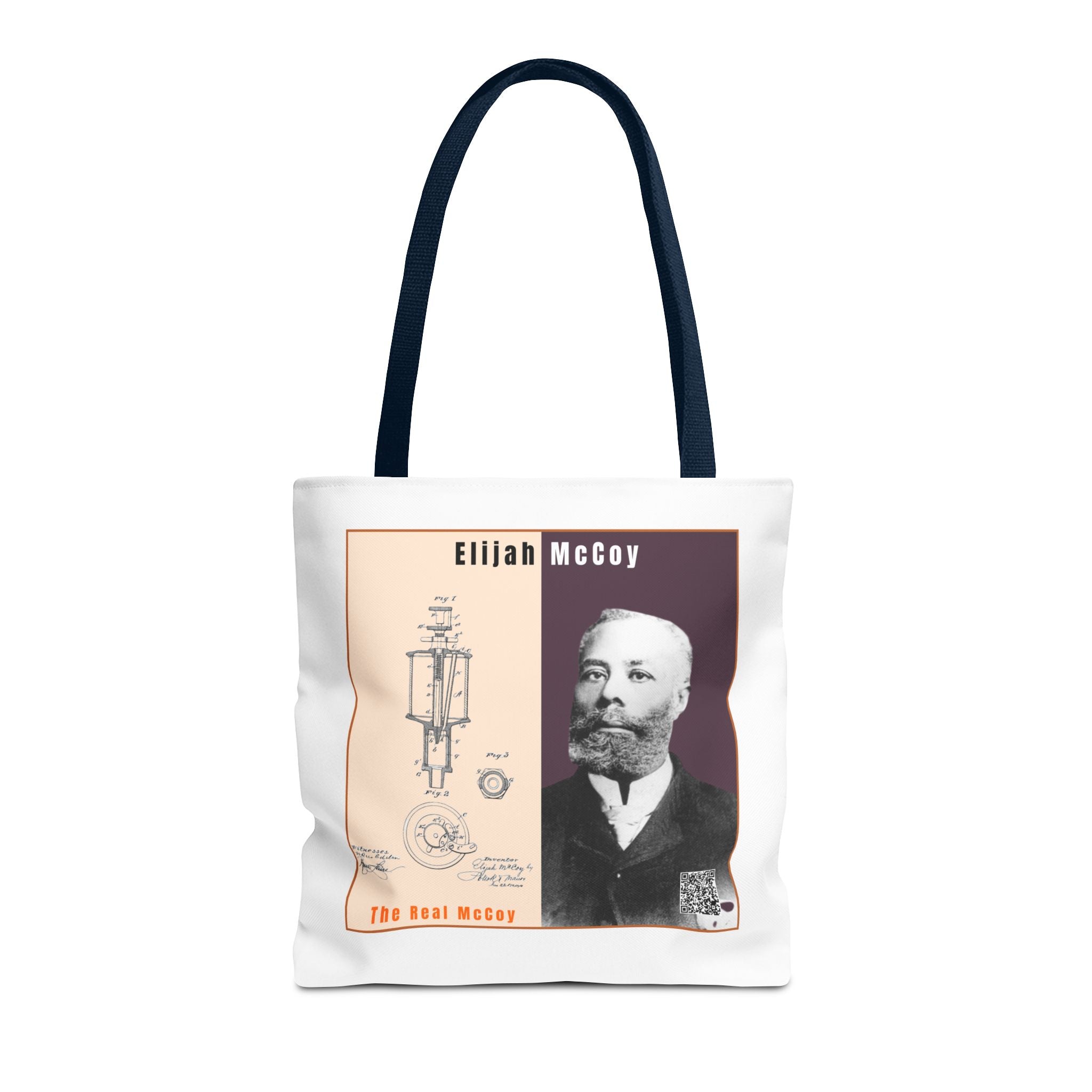 Defend Black Memories: Elijah McCoy Historical Portrait AOP Tote Bag