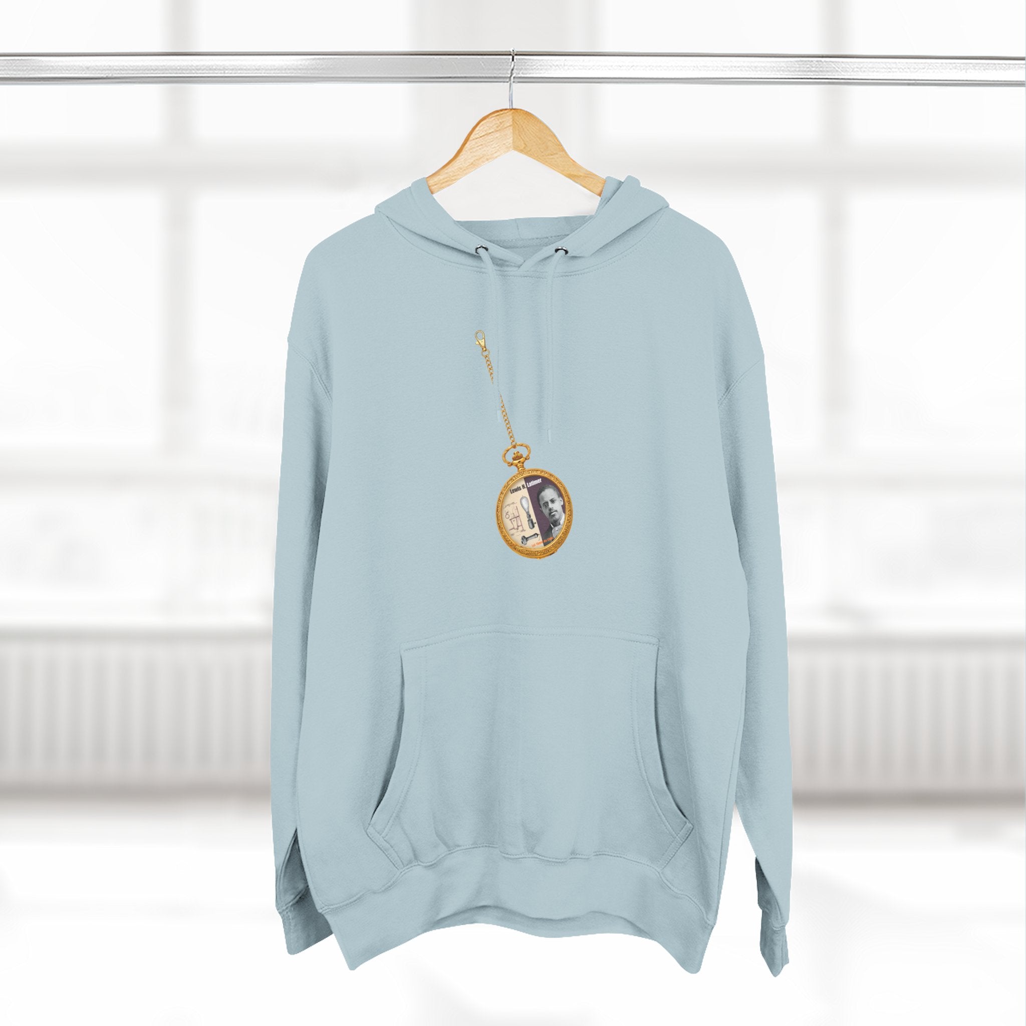 Lewis H Latimer Pocket Watch Three-Panel Fleece Hoodie