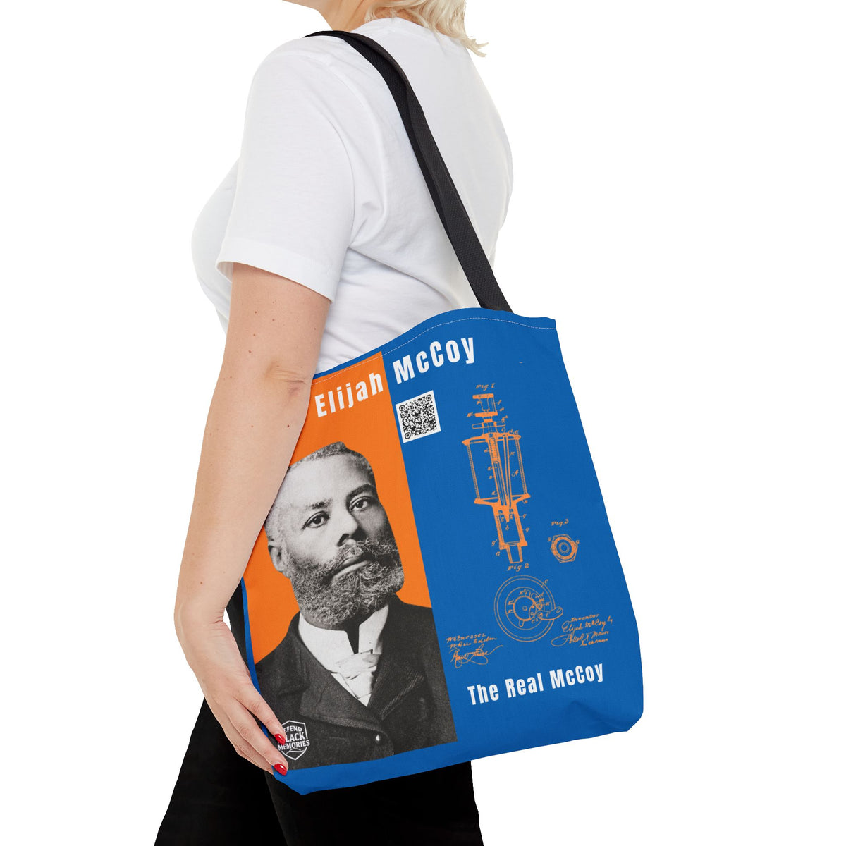 Elijah McCoy 'The Real McCoy' Tote Bag — Inspirational History Tribute (White)