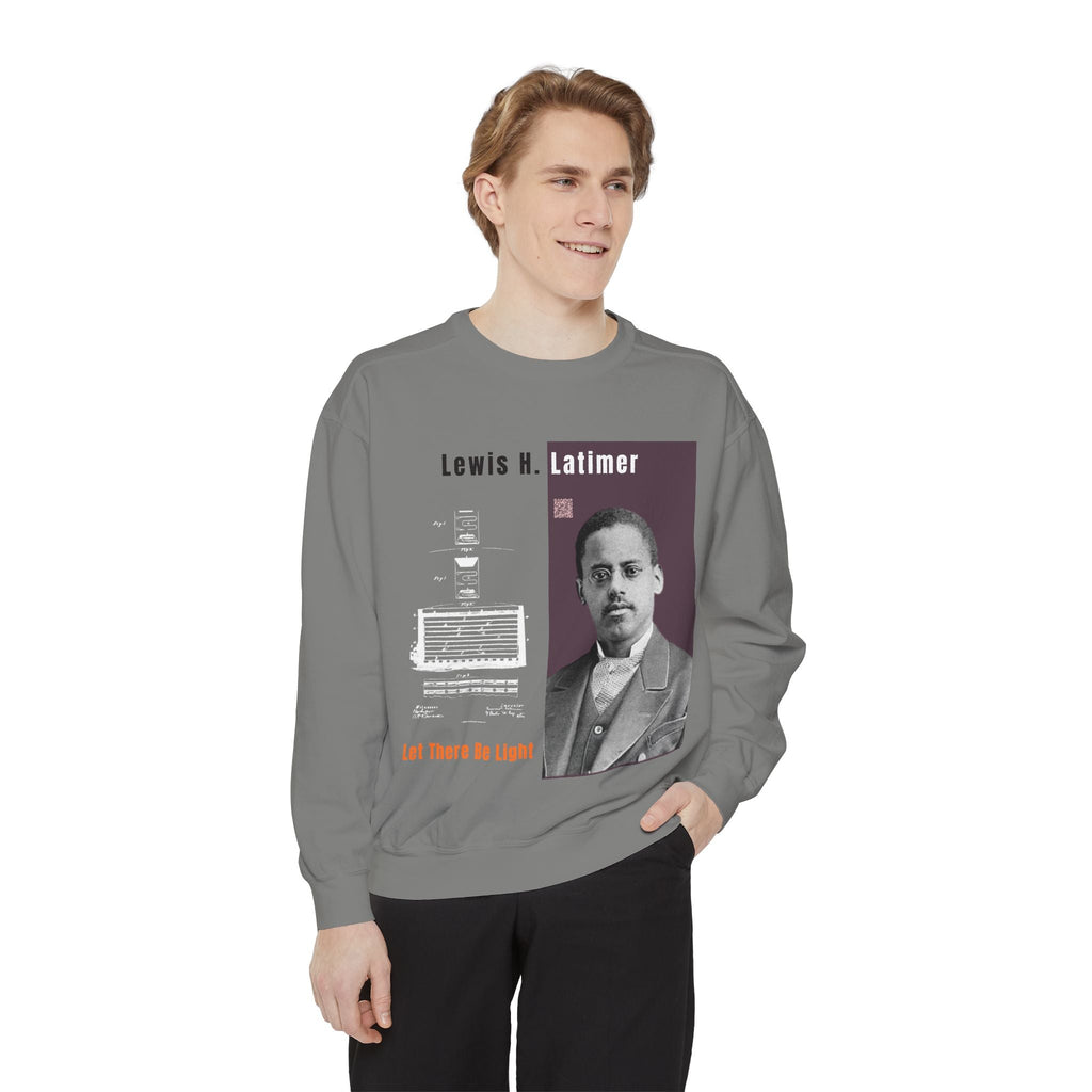Defend Black Memories: Lewis Latimer Unisex Garment-Dyed Sweatshirt