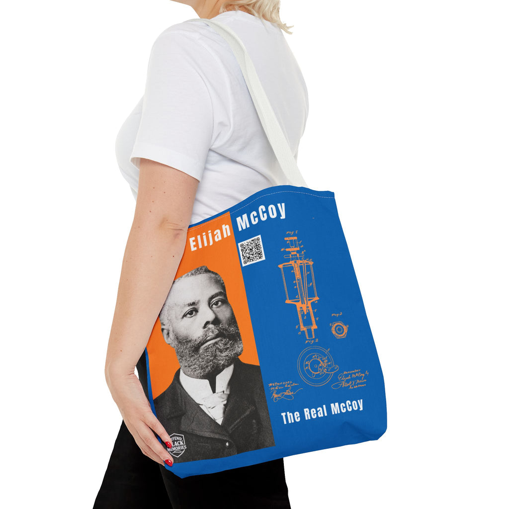 Elijah McCoy 'The Real McCoy' Tote Bag — Inspirational History Tribute (White)