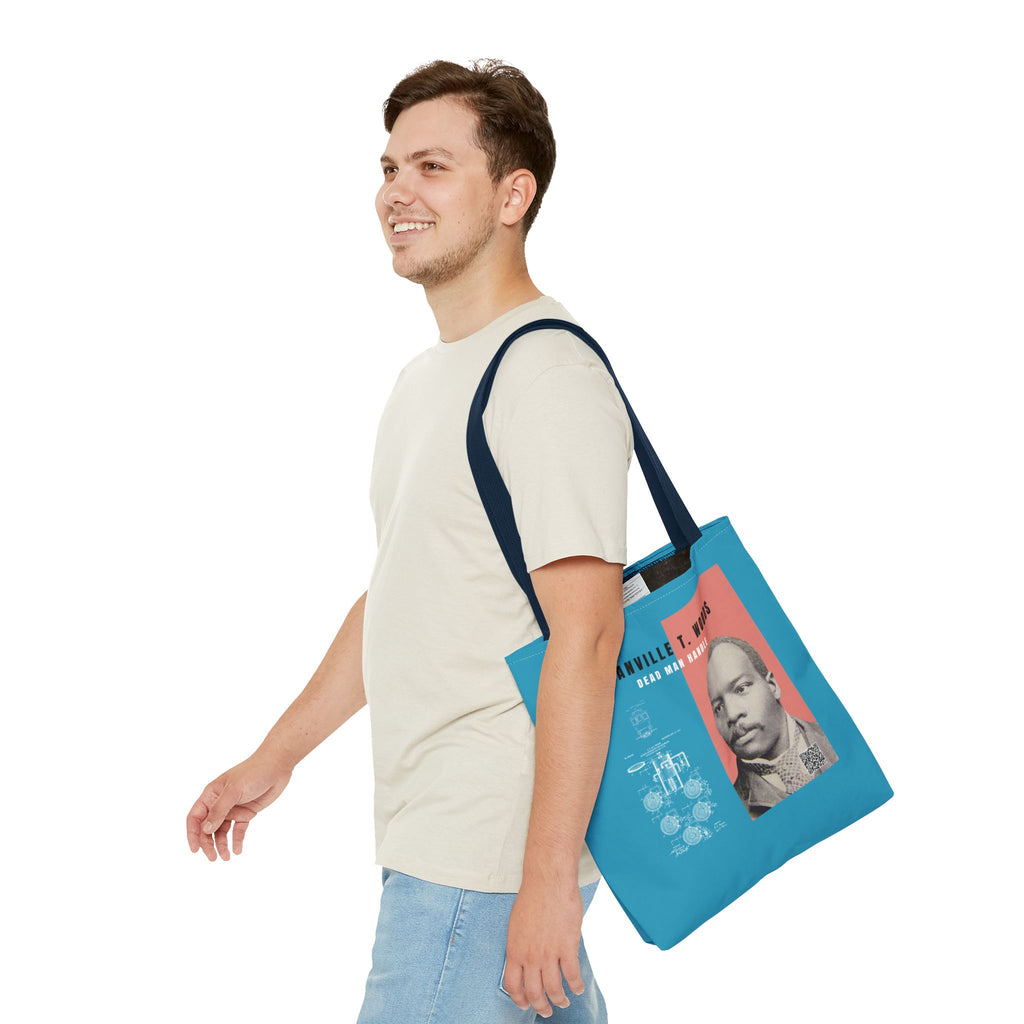 Granville T. Woods Historical Portrait Tote Bag (Turquoise)