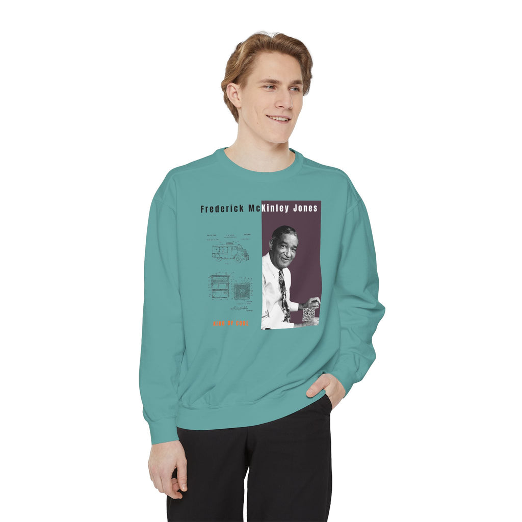 Defend Black Memories:  Frederick McKinley Jones Unisex, Garment-Dyed Tribute Sweatshirt