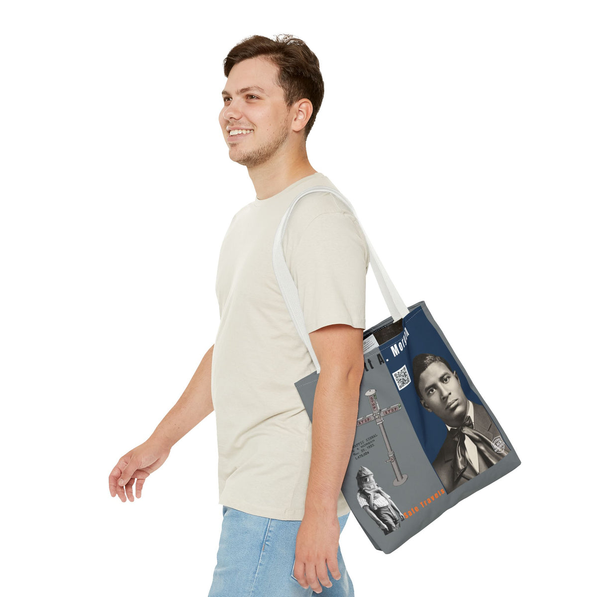 Garrett A. Morgan Historical Portrait Tote Bag (White)