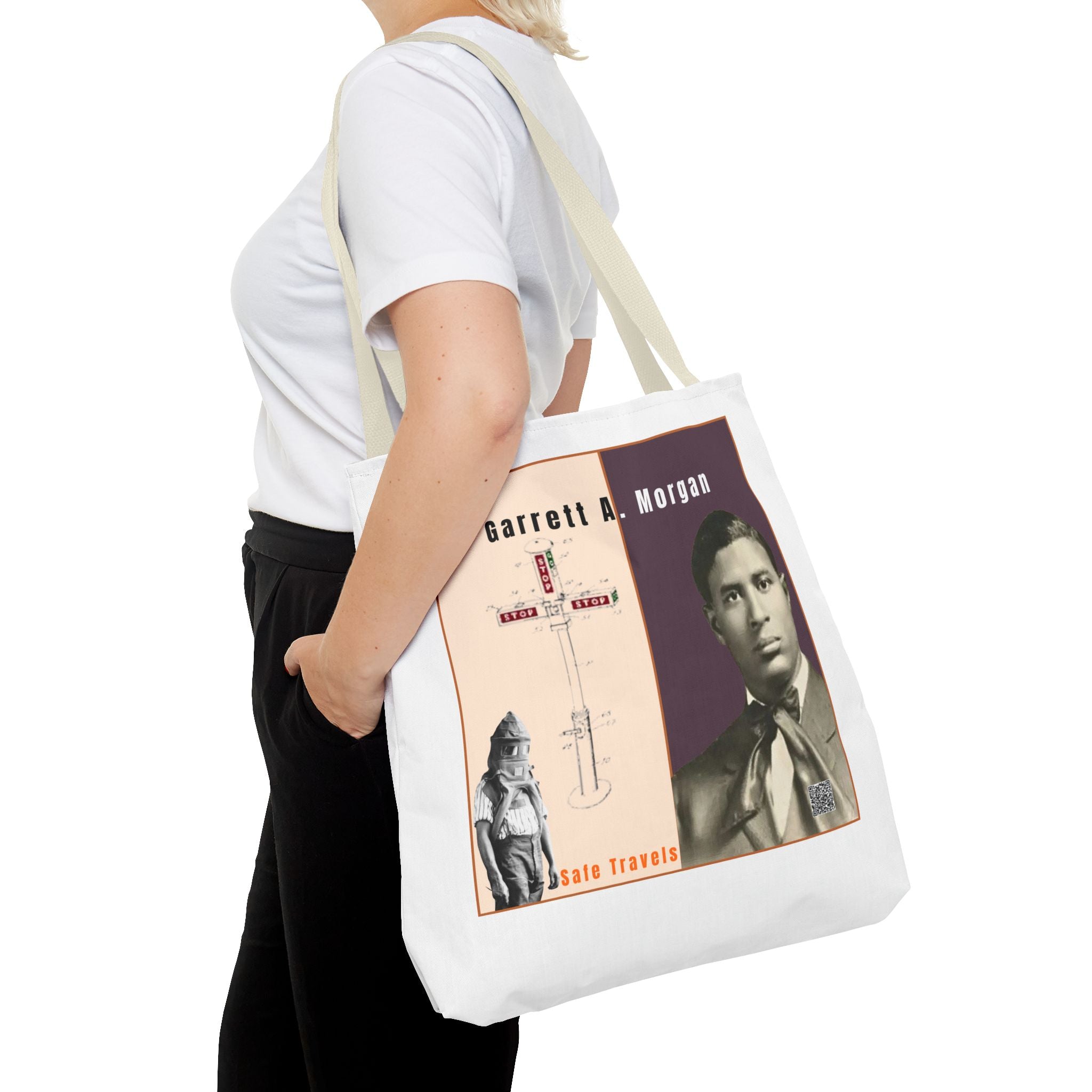 Garrett A. Morgan Historical Portrait Tote Bag (White)