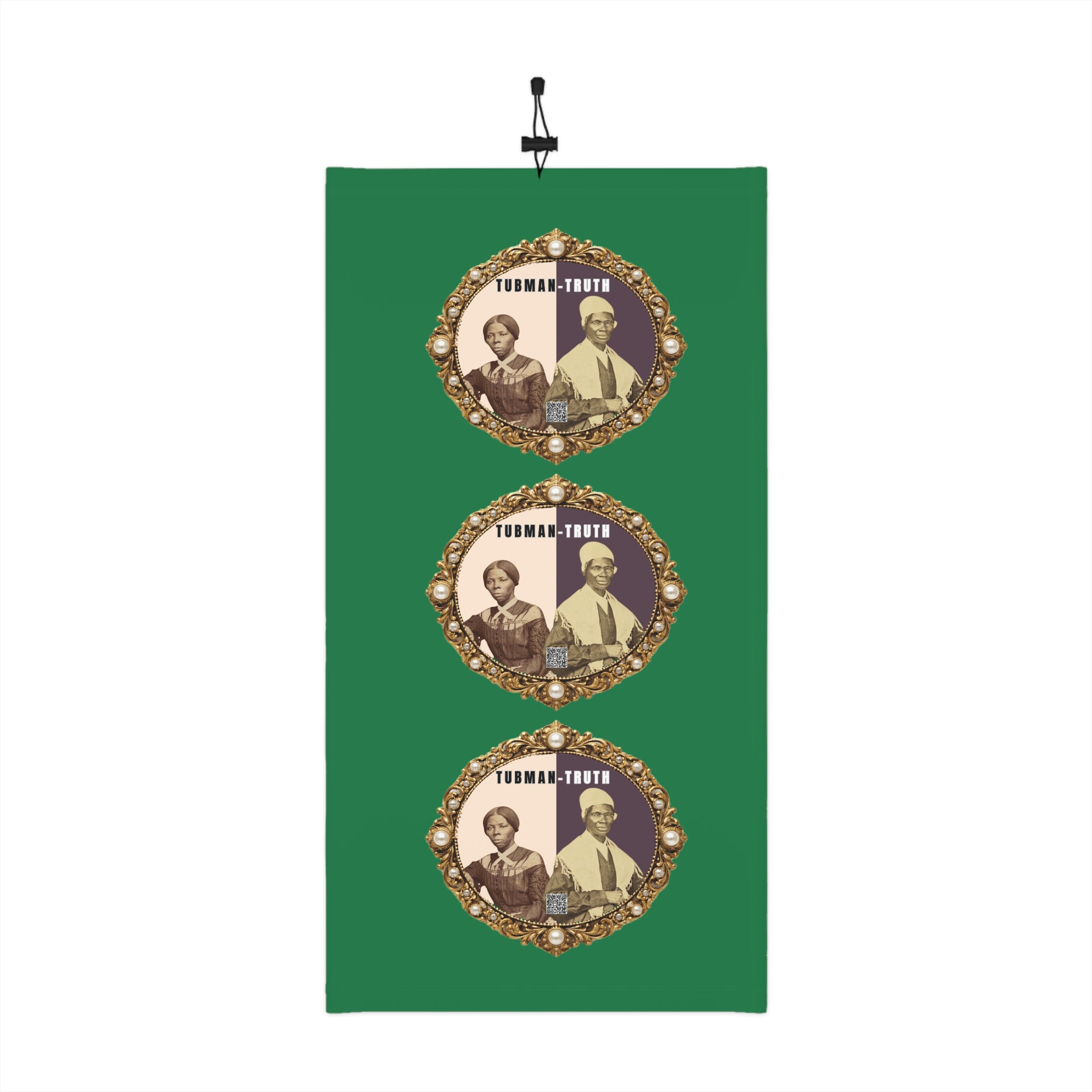 Tubman-Truth Brooch Graphic, Winter Neck Gaiter W/Drawstring (Green)