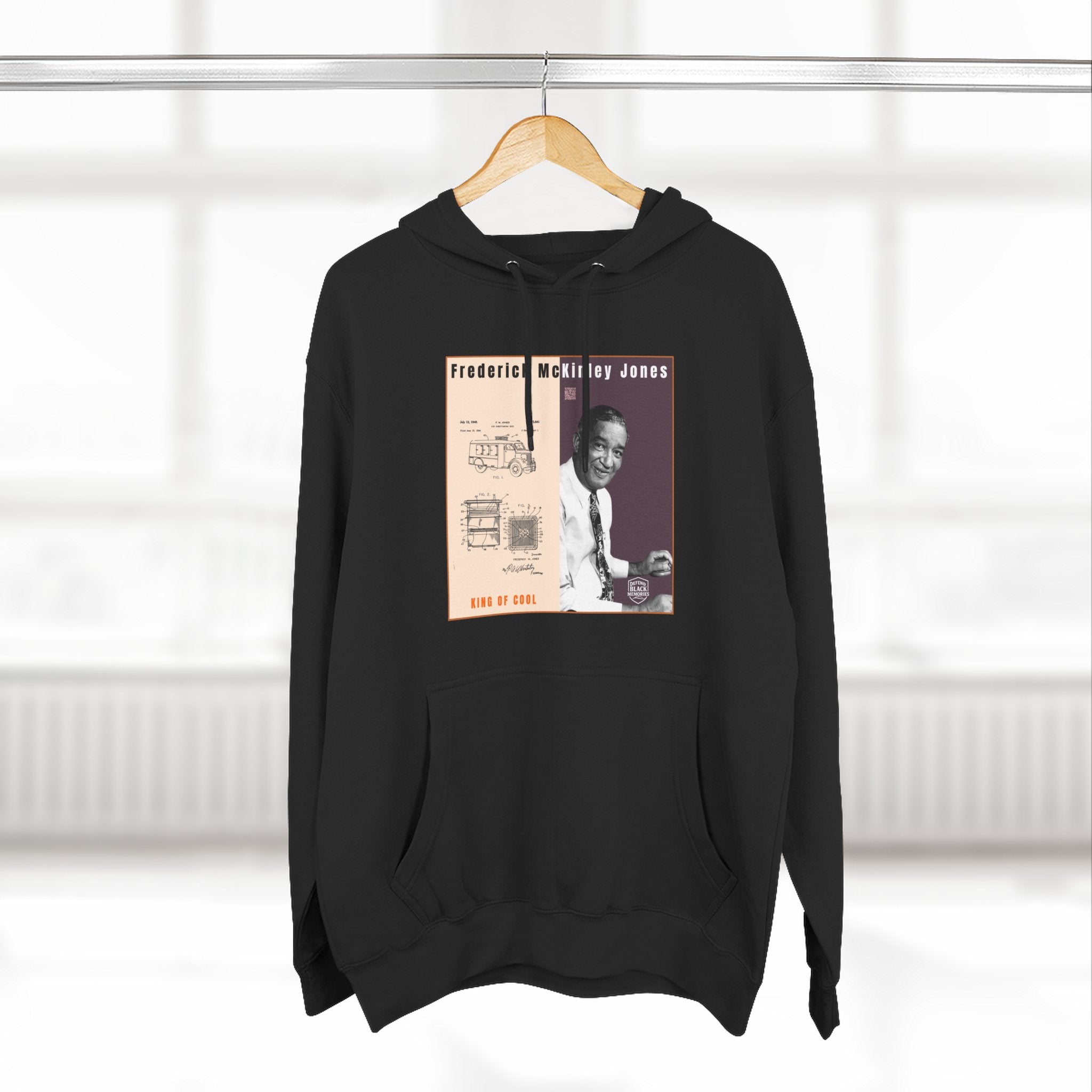 Frederick McKinley Jones, Unisex, Three-panel Historical Portrait Hoodie (City Champs)