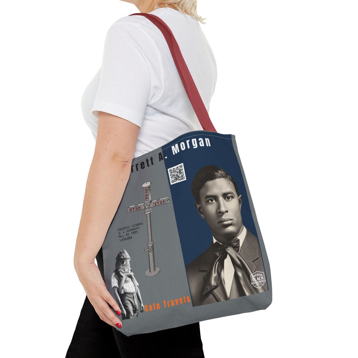 Garrett A. Morgan Historical Portrait Tote Bag (White)