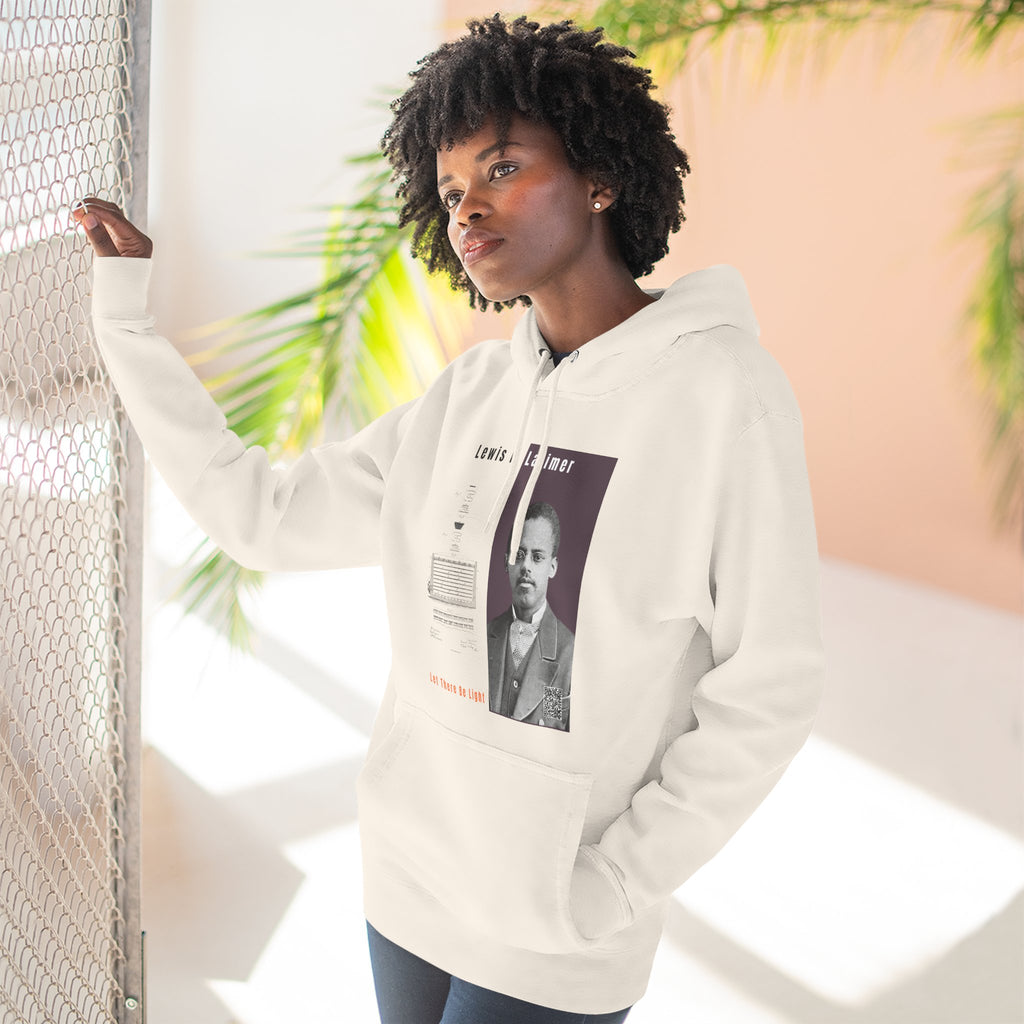 Defend Black Memories: Lewis H. Latimer Three-panel Historical Black Portrait Hoodie