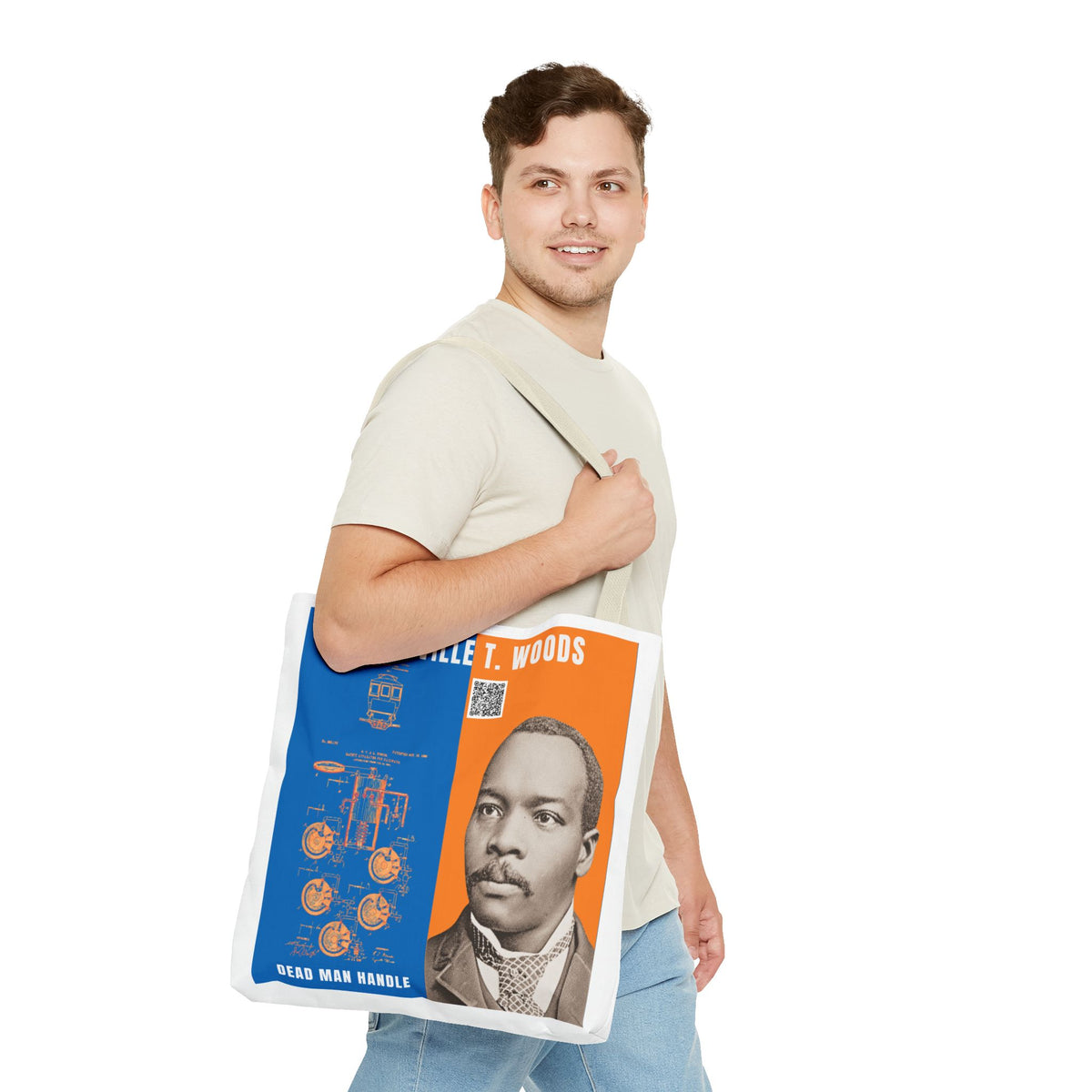 Granville T. Woods Historical Portrait Tote Bag - White (City Champs)