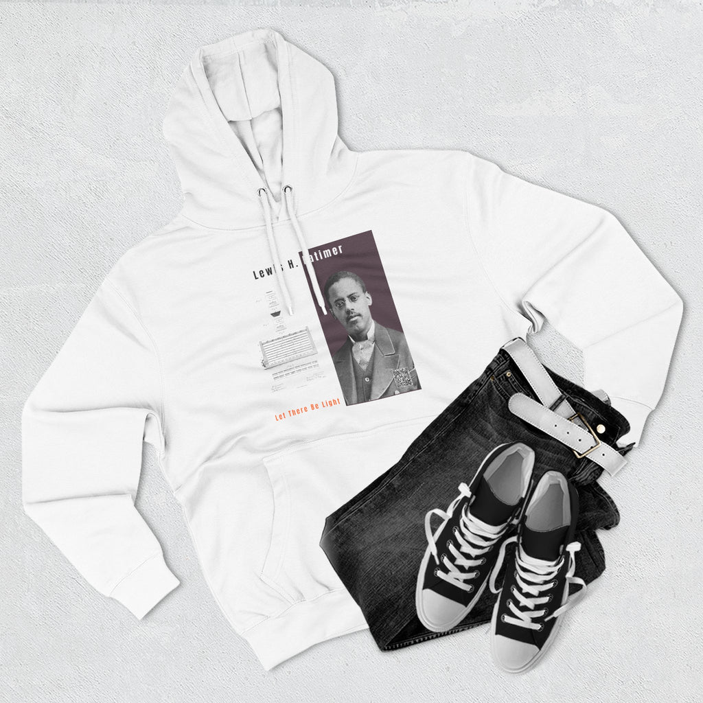 Defend Black Memories: Lewis H. Latimer Three-panel Historical Black Portrait Hoodie