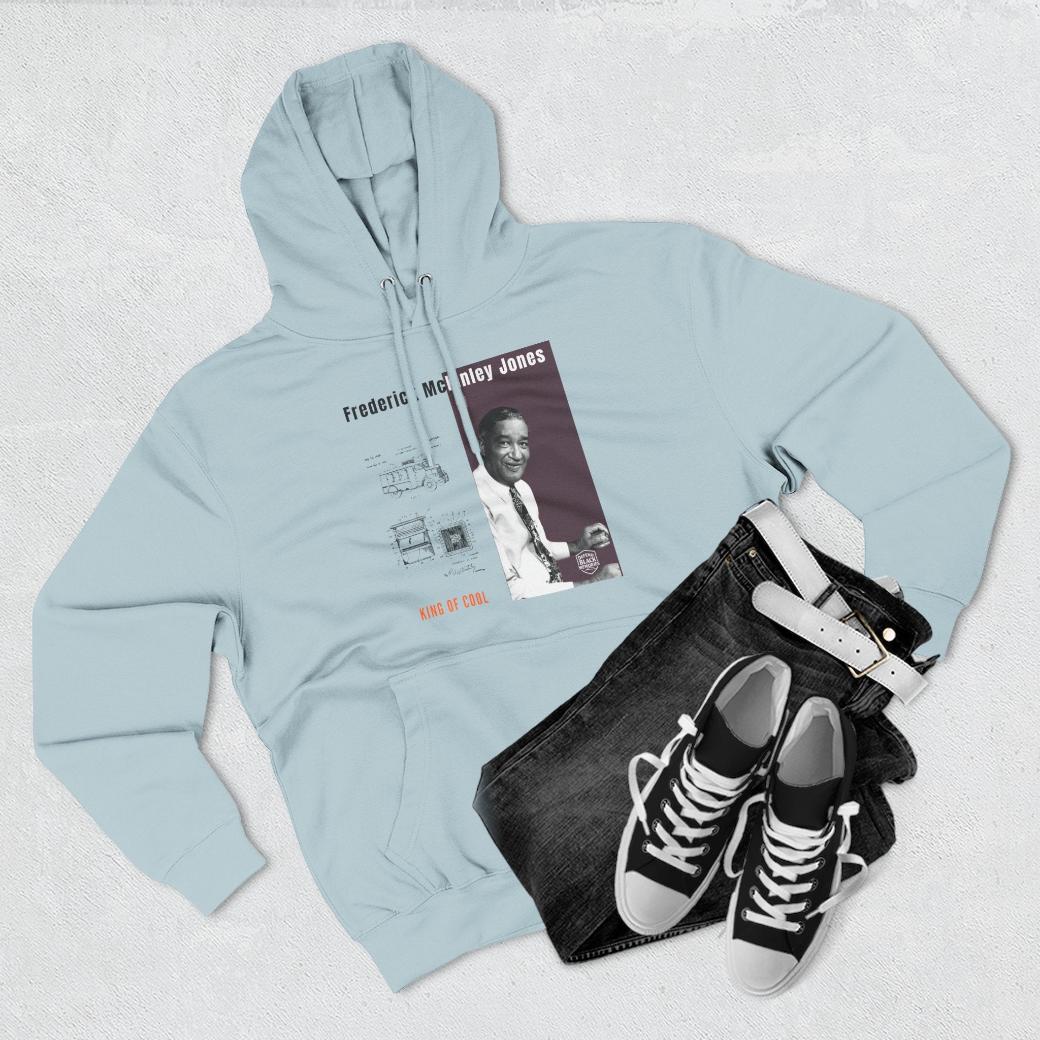 Frederick McKinley Jones, Unisex, Three-panel Historical Portrait Hoodie (City Champs)