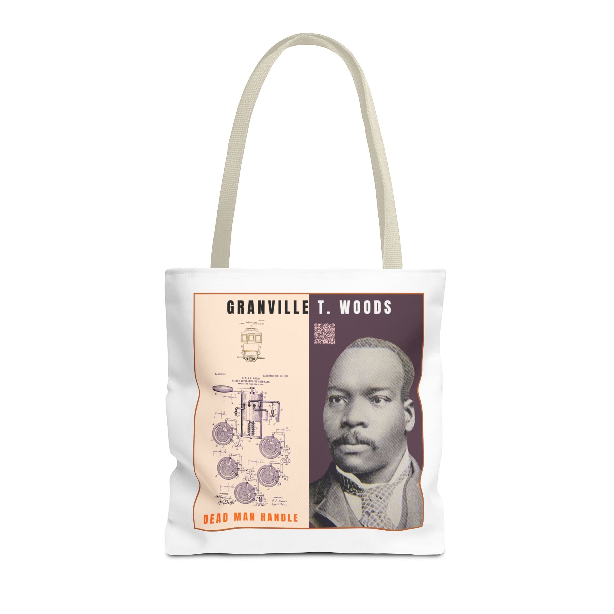 Granville T. Woods Historical Portrait Tote Bag (White)