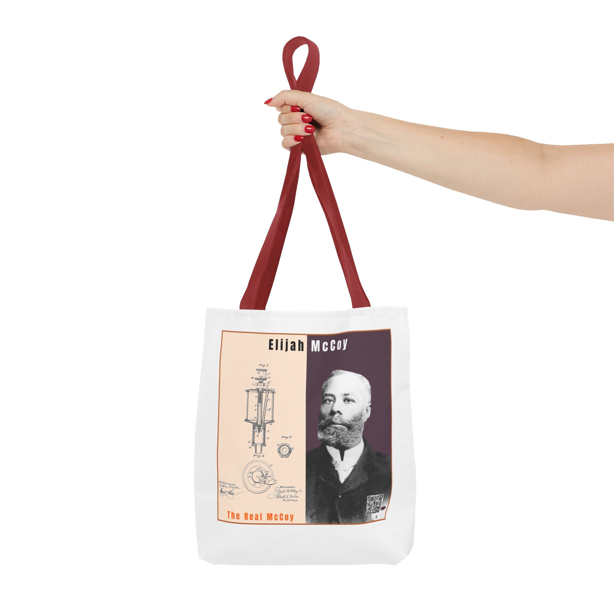 Defend Black Memories: Elijah McCoy Historical Portrait AOP Tote Bag