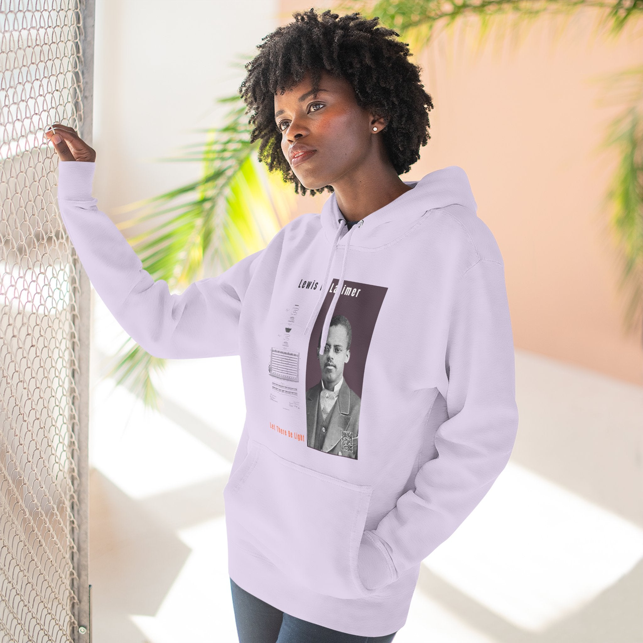 Defend Black Memories: Lewis H. Latimer Three-panel Historical Black Portrait Hoodie