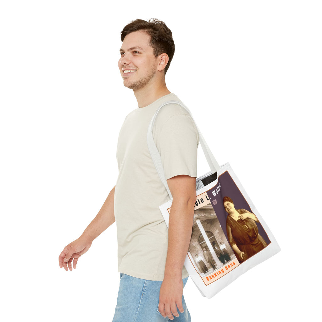 Maggie L. Walker Graphic Tote Bag — Black and Bold Historical Icon Design