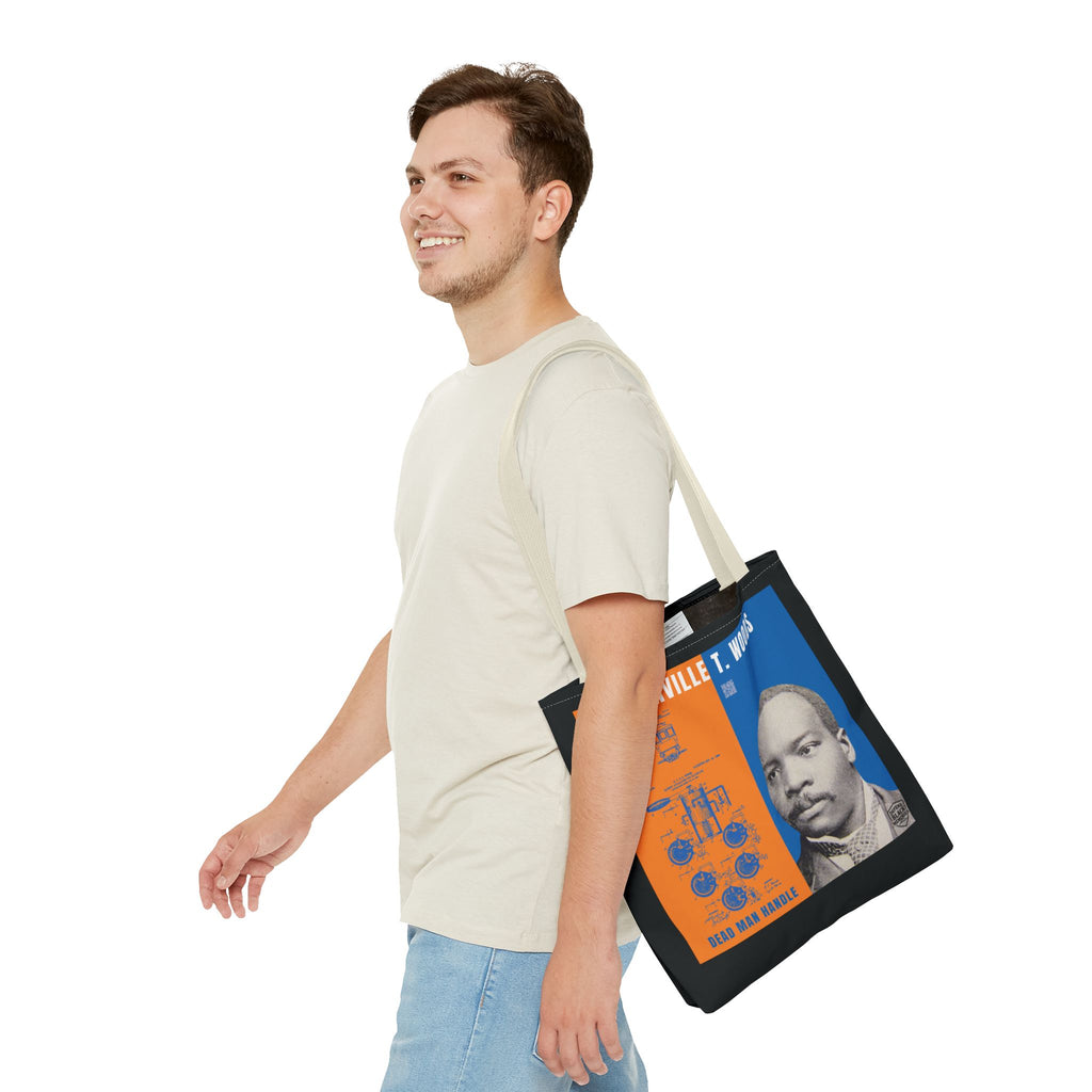 Granville T. Woods Historical Portrait Tote Bag -Turquoise (City Champs)
