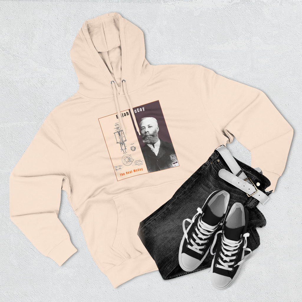 Elijah McCoy Three-Panel Design Hoodie-Historic Black Portrait Pullover (City Champs)