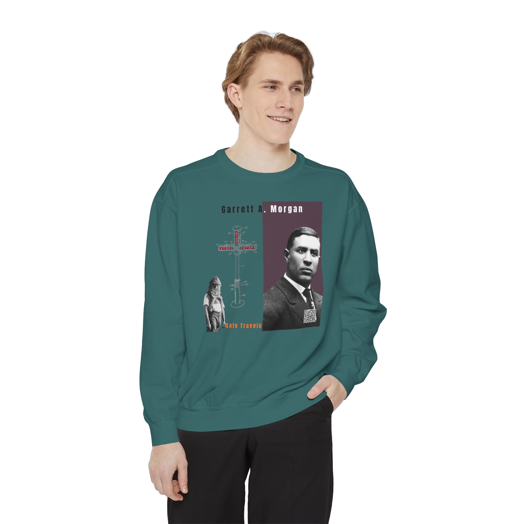 Defend Black Memories: Garrett A. Morgan Unisex Garment-Dyed Sweatshirt