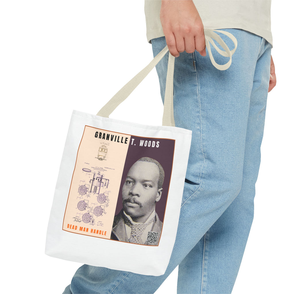 Granville T. Woods Historical Portrait Tote Bag (White)