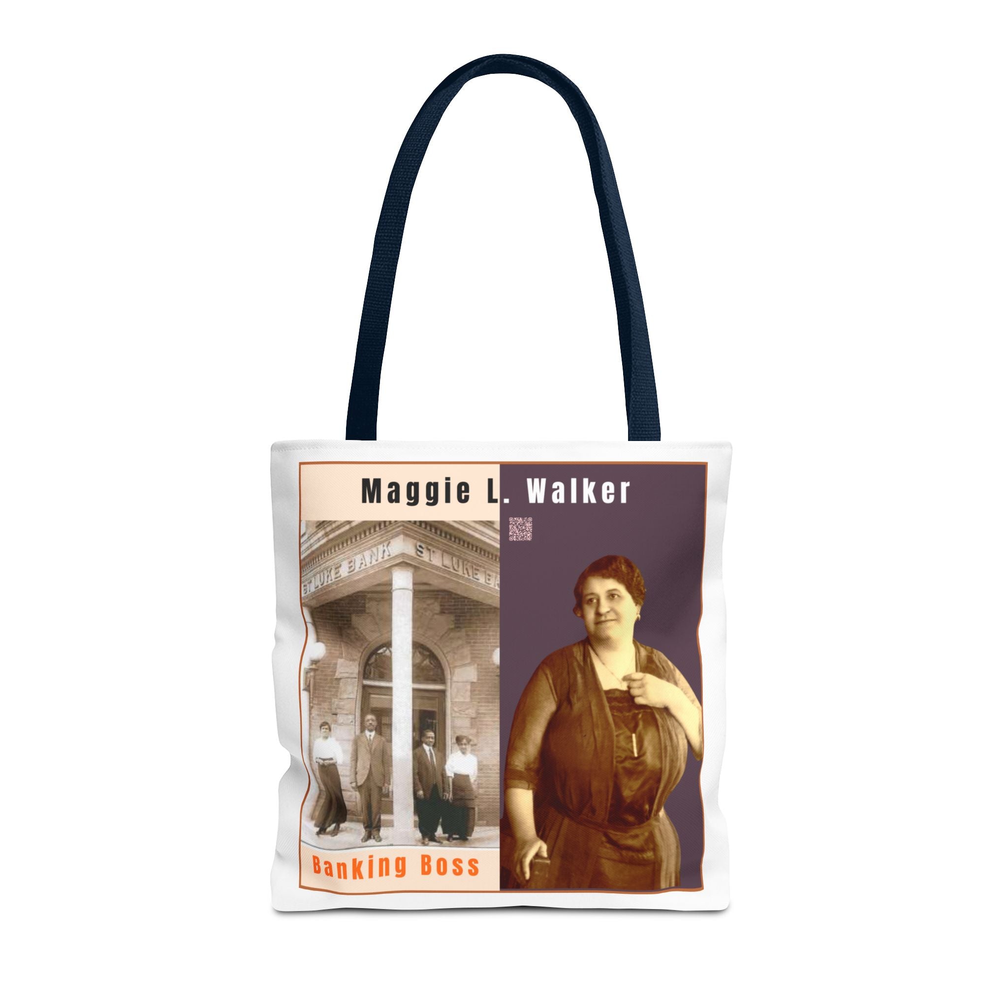 Maggie L. Walker Graphic Tote Bag — Black and Bold Historical Icon Design