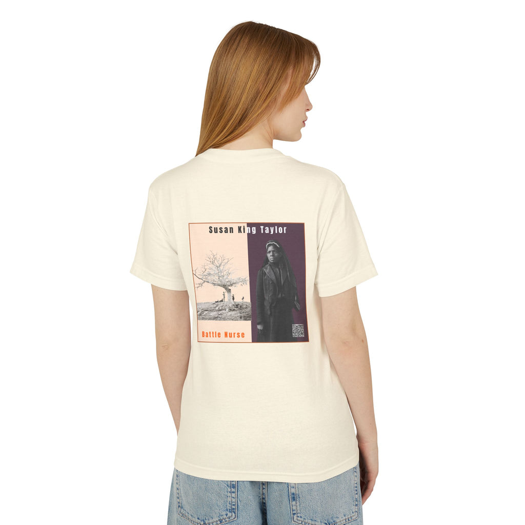 Susan King Taylor, Historical Portrait T-shirt, w/Back Graphic (2-tone),