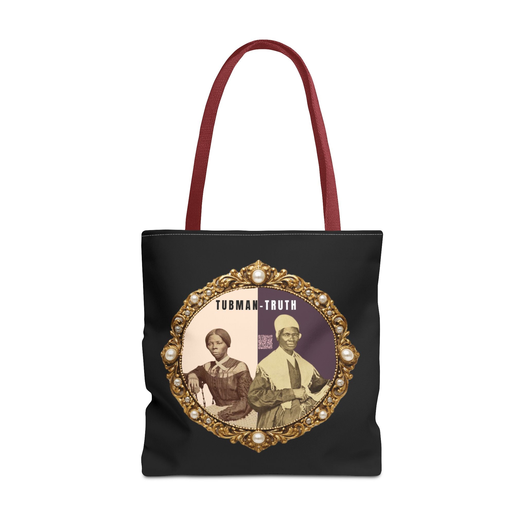 Tubman-Truth Brooch Graphic Tote Bag (Black)