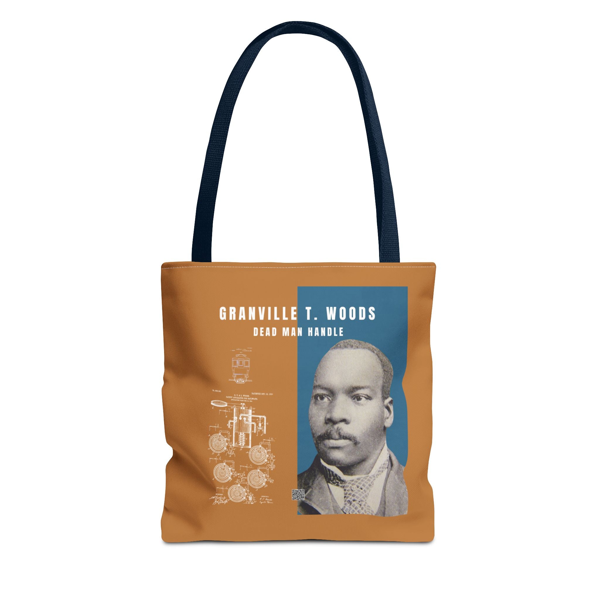 Granville T. Woods Historical Portrait Tote Bag (Light Brown)