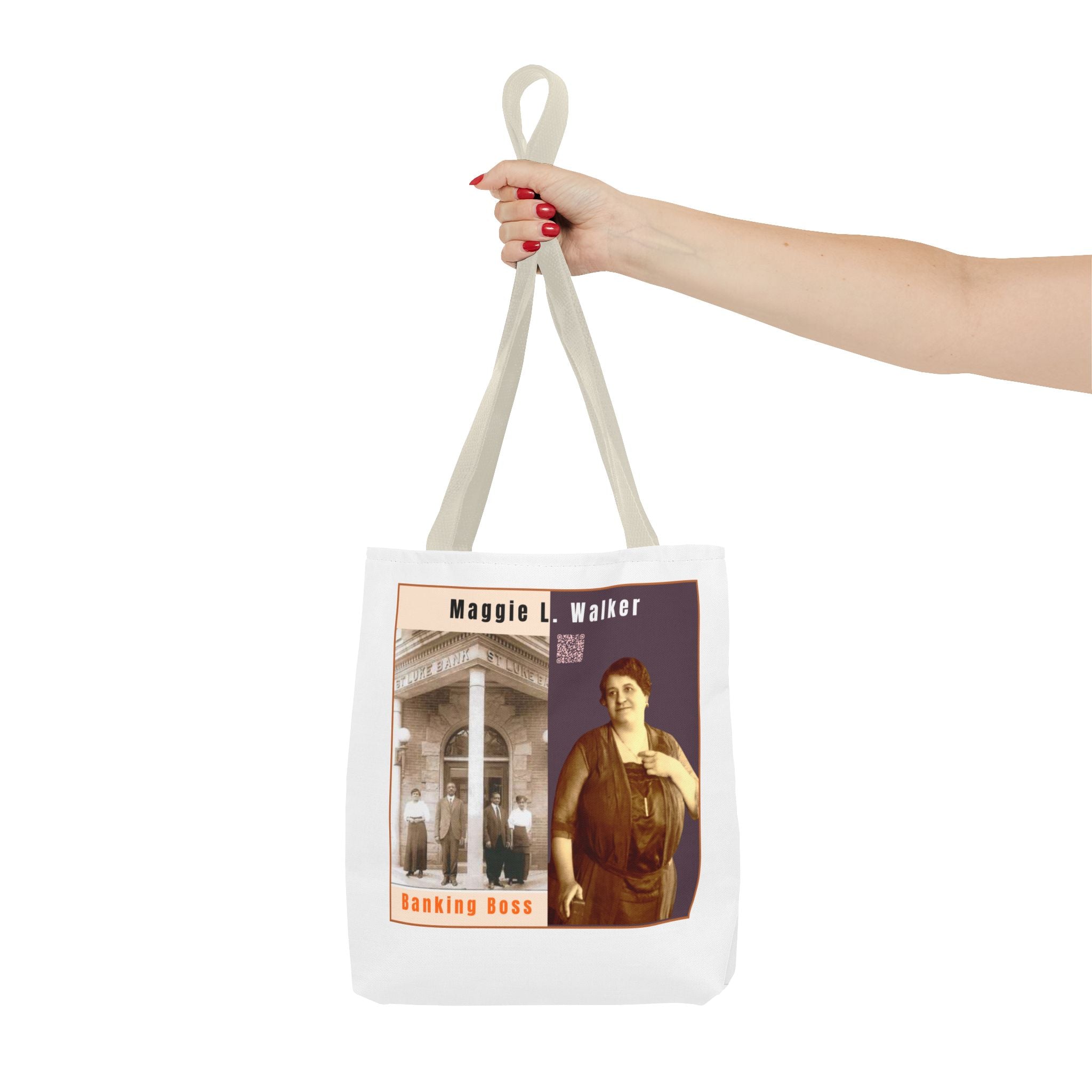 Maggie L. Walker Graphic Tote Bag — Black and Bold Historical Icon Design
