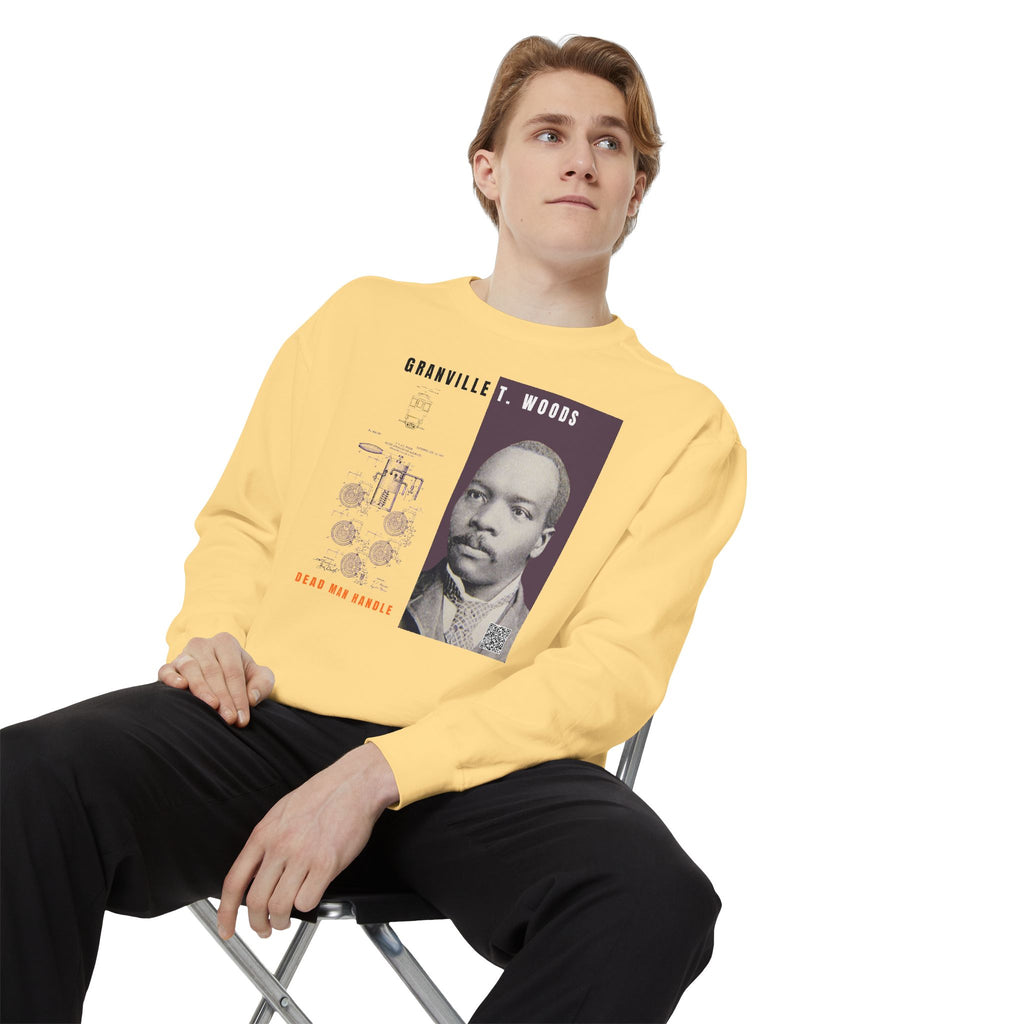 Defend Black Memories: Granville T. Woods Portrait Sweatshirt, Heritage Crewneck