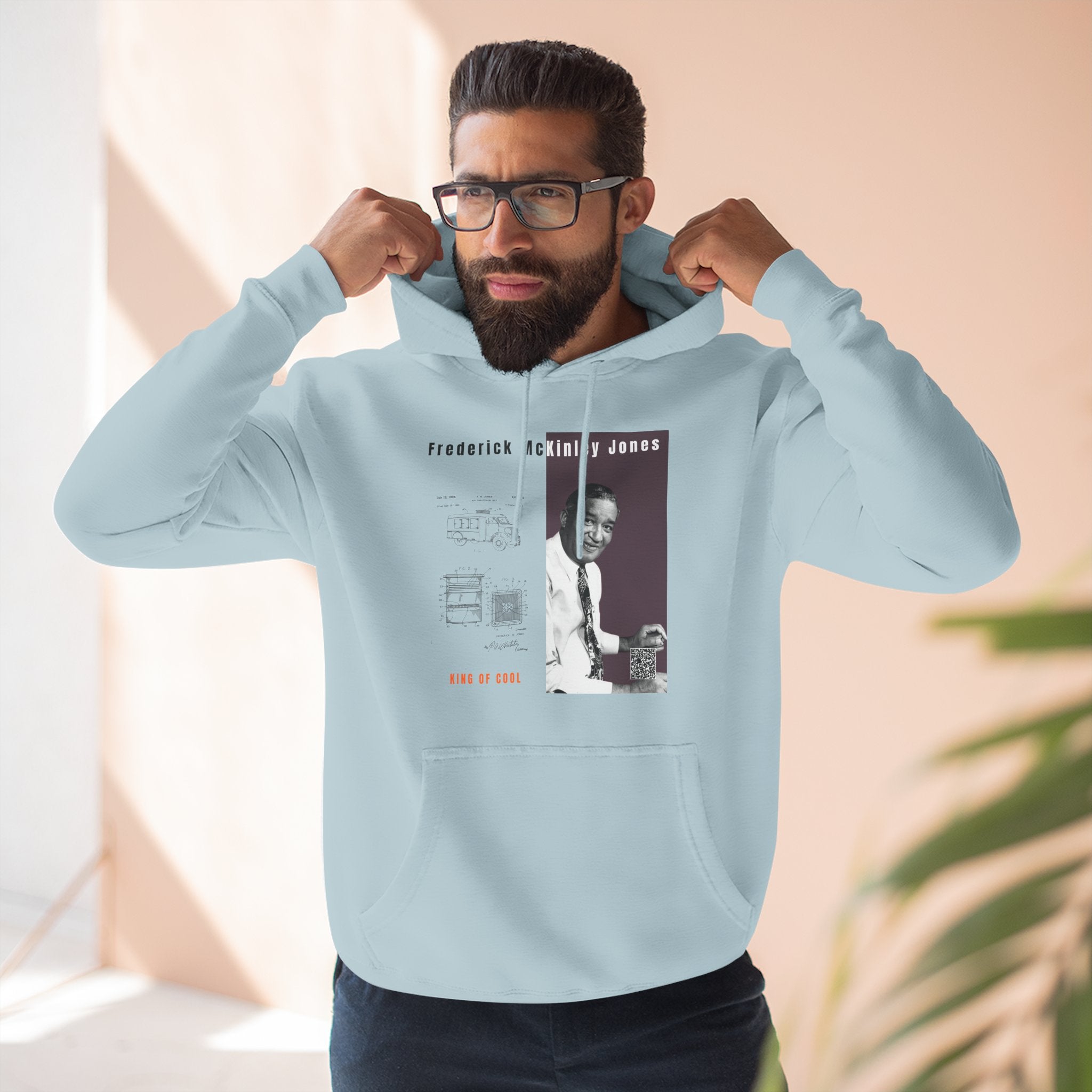 Frederick McKinley Jones, Unisex, Three-panel Historical Portrait Hoodie