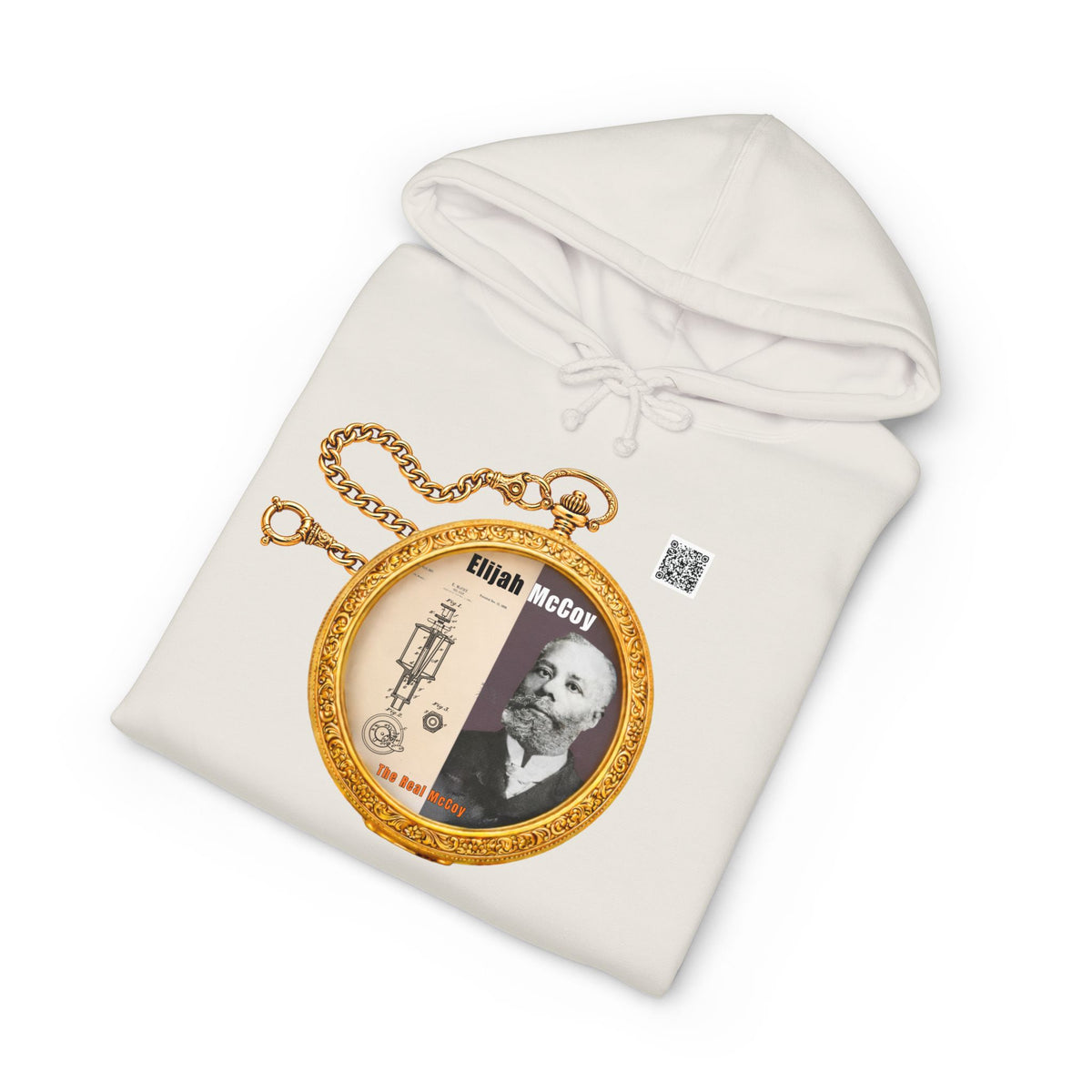 Elijah McCoy Historical Portrait Pocket Watch Hoodie