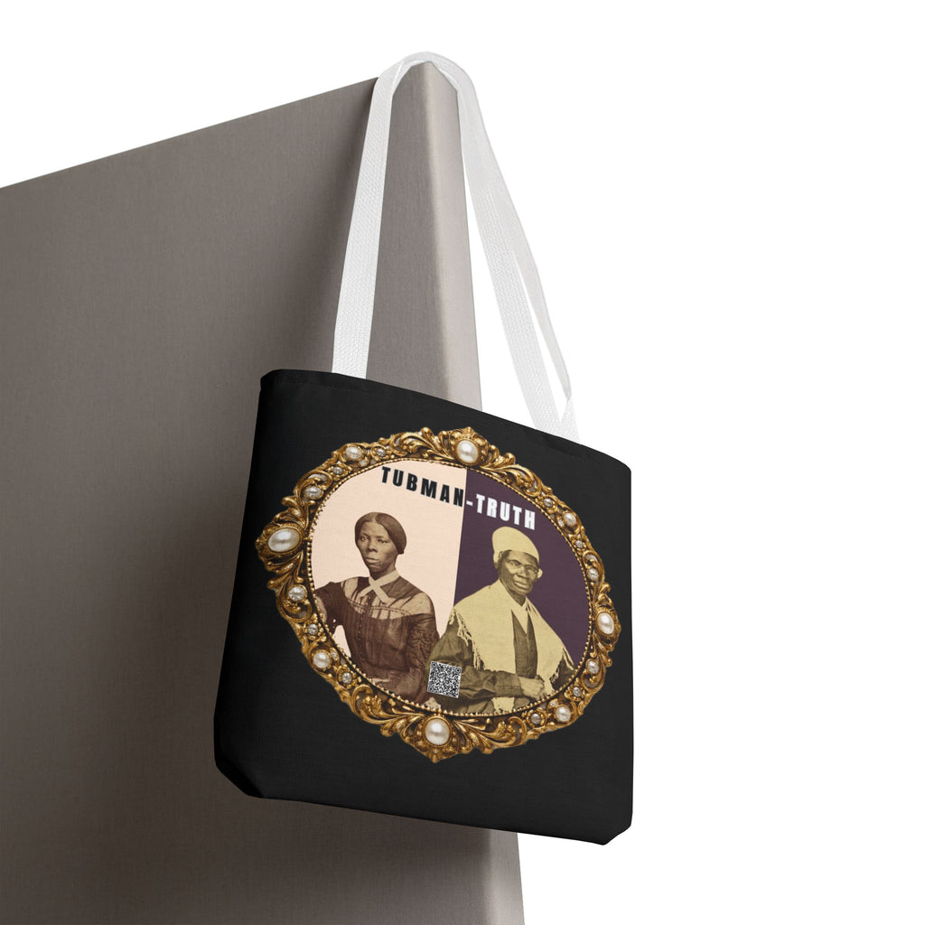 Tubman-Truth Brooch Graphic Tote Bag (Black)