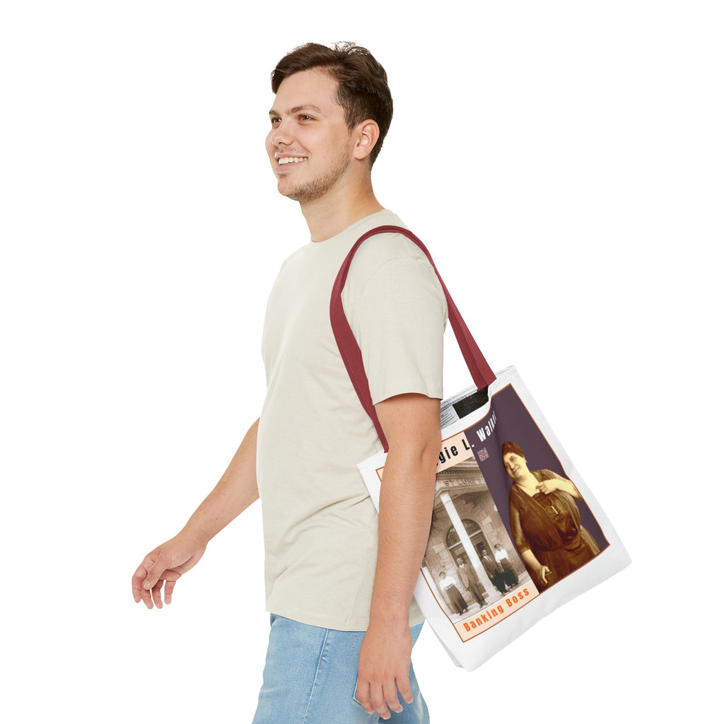 Maggie L. Walker Graphic Tote Bag — Black and Bold Historical Icon Design