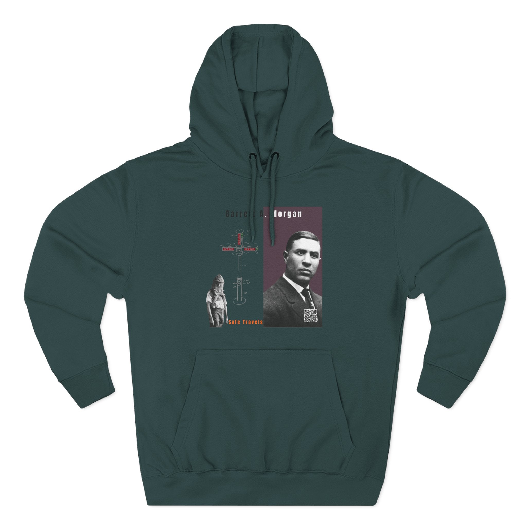 Defend Black Memories: Garrett A. Morgan Three-Panel Historic Black Portrait Hoodie
