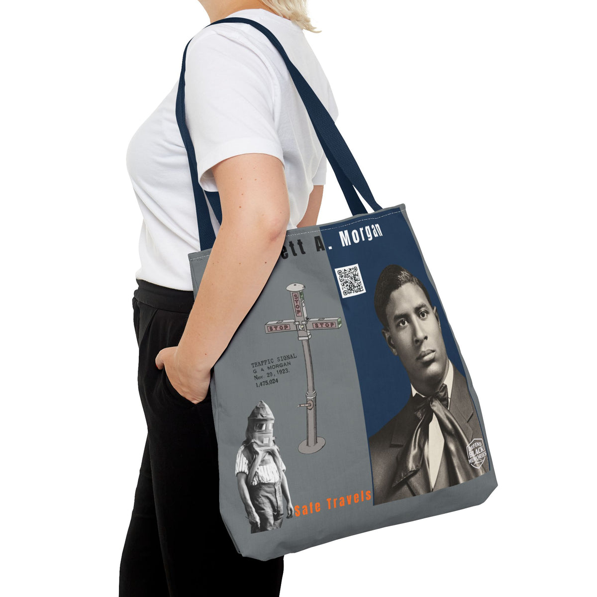 Garrett A. Morgan Historical Portrait Tote Bag (White)