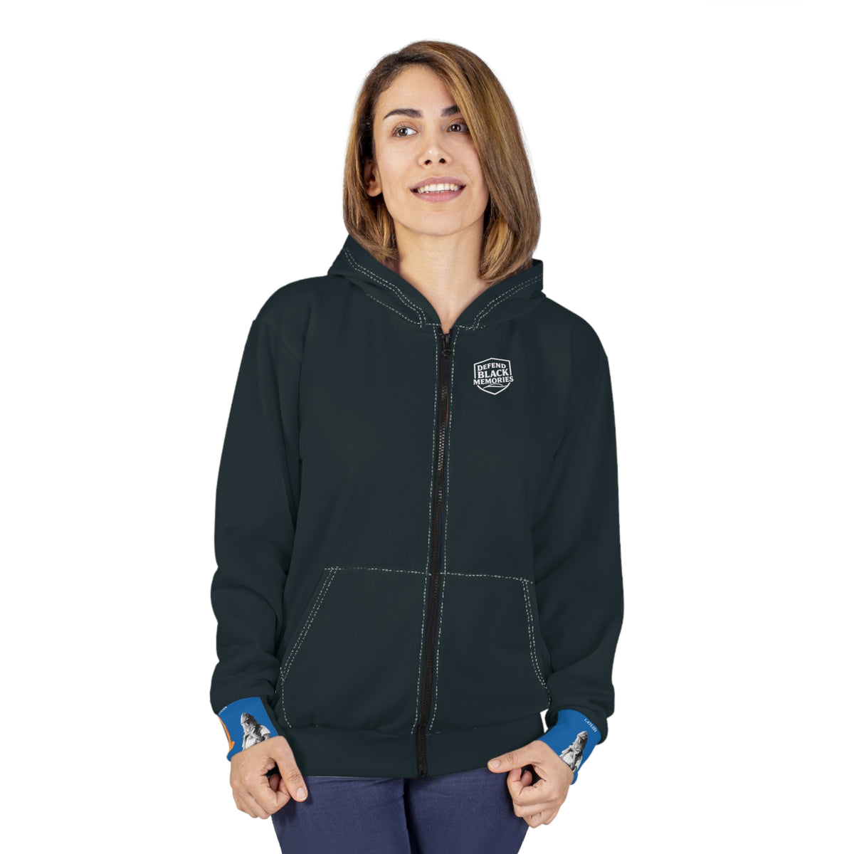 Jan Ernst Matzeliger  AOP Back Graphic, Zip Hoodie-Grey (City Champs)