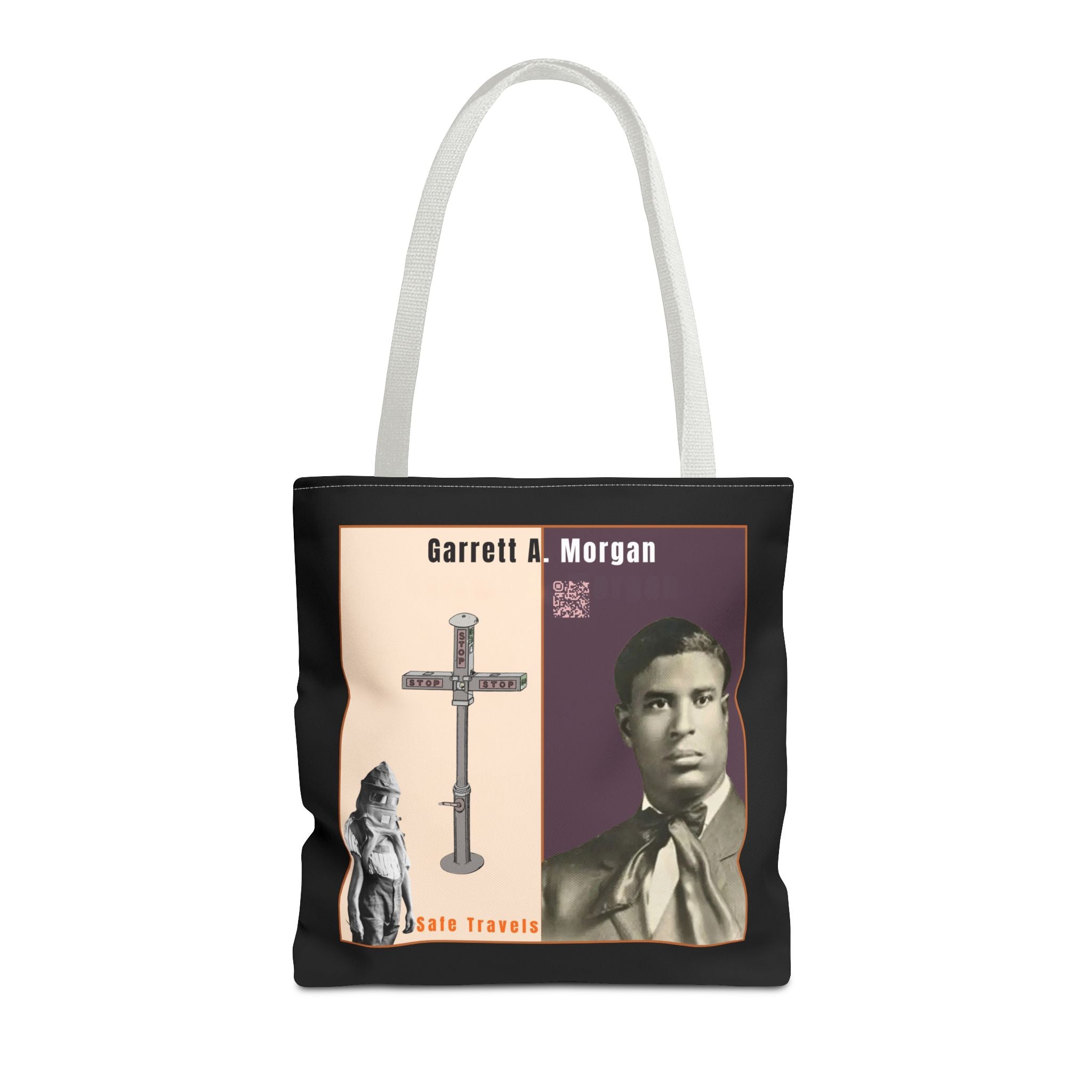 Garrett A. Morgan Tribute Tote Bag — Black Brilliance Spotlight with QR Code
