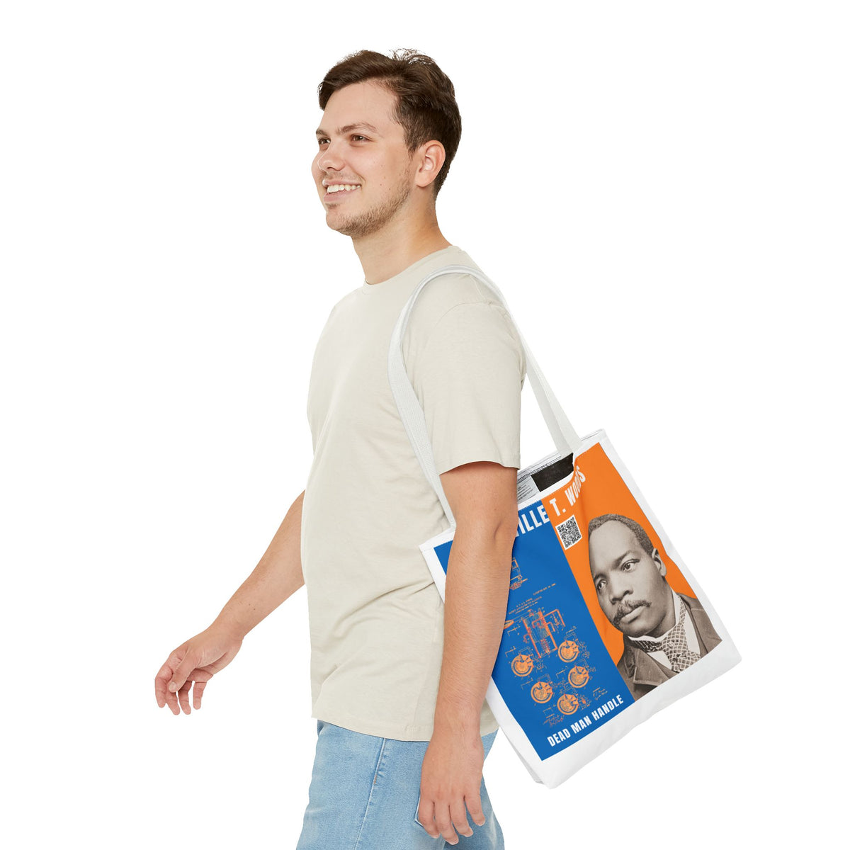 Granville T. Woods Historical Portrait Tote Bag - White (City Champs)