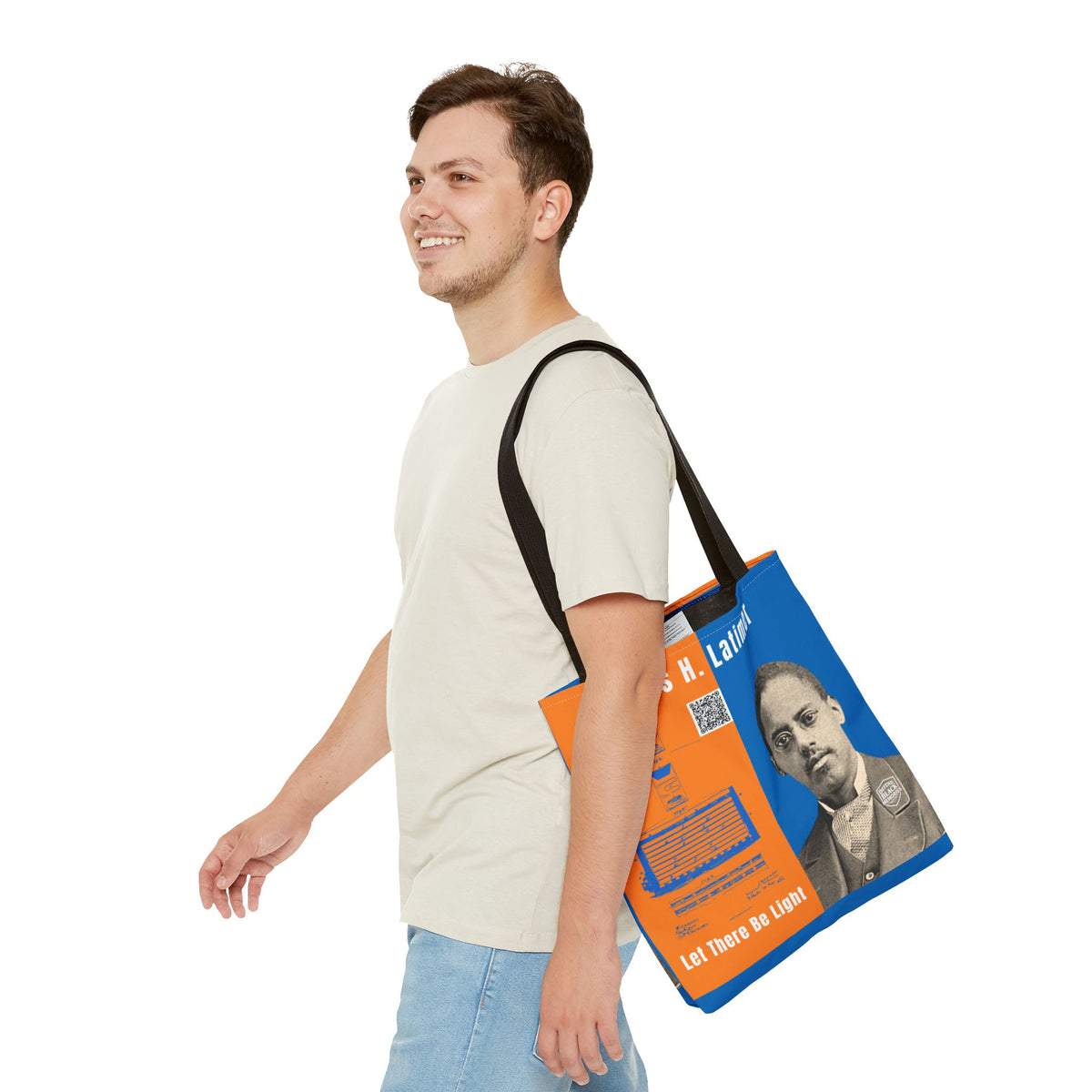 Lewis H. Latimer, Historical Portrait Tote Bag (Double Side City Champs Blue)