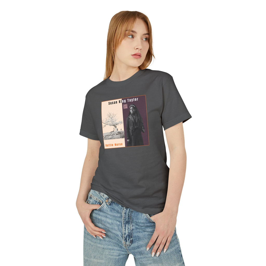 Susan King Taylor, Historical Portrait T-shirt, w/Back Graphic (2-tone),