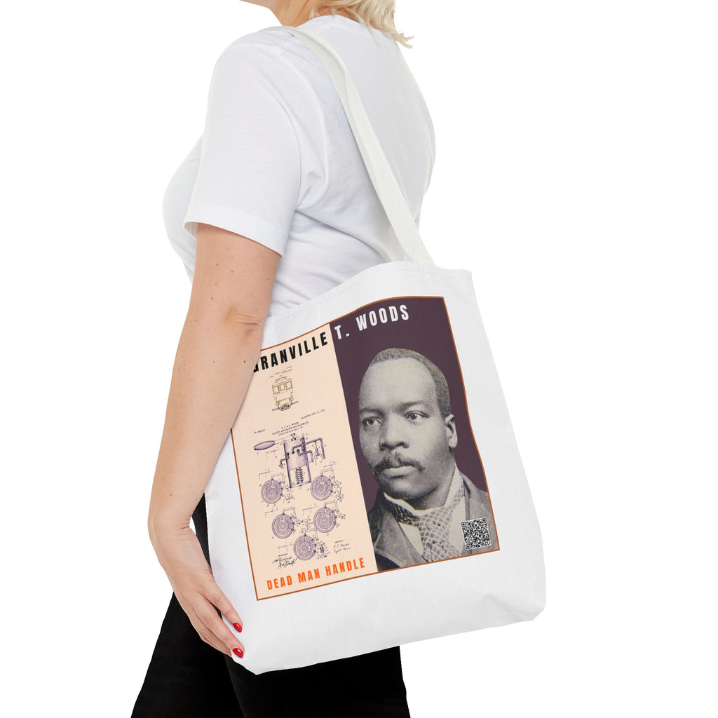 Granville T. Woods Historical Portrait Tote Bag (White)