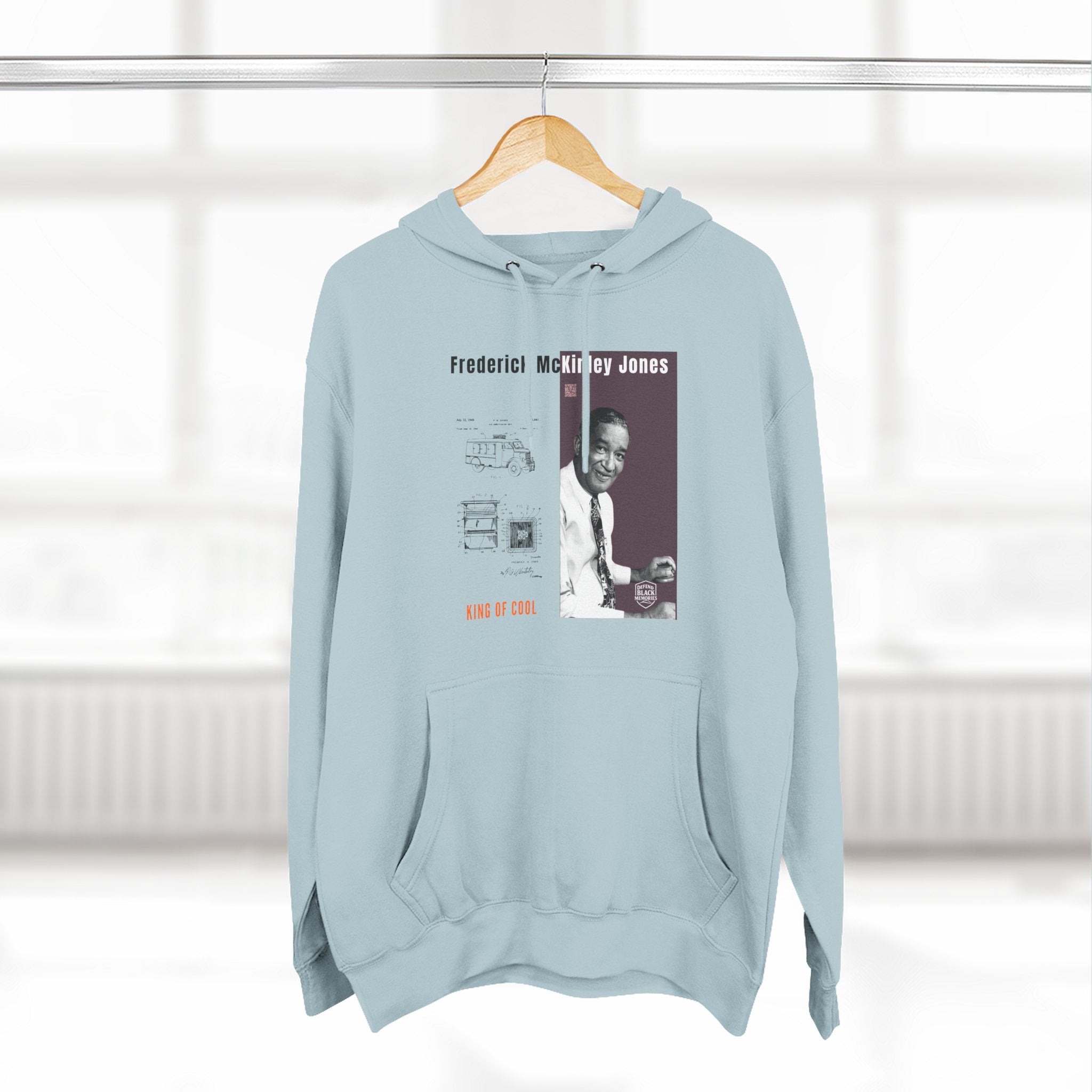Frederick McKinley Jones, Unisex, Three-panel Historical Portrait Hoodie (City Champs)